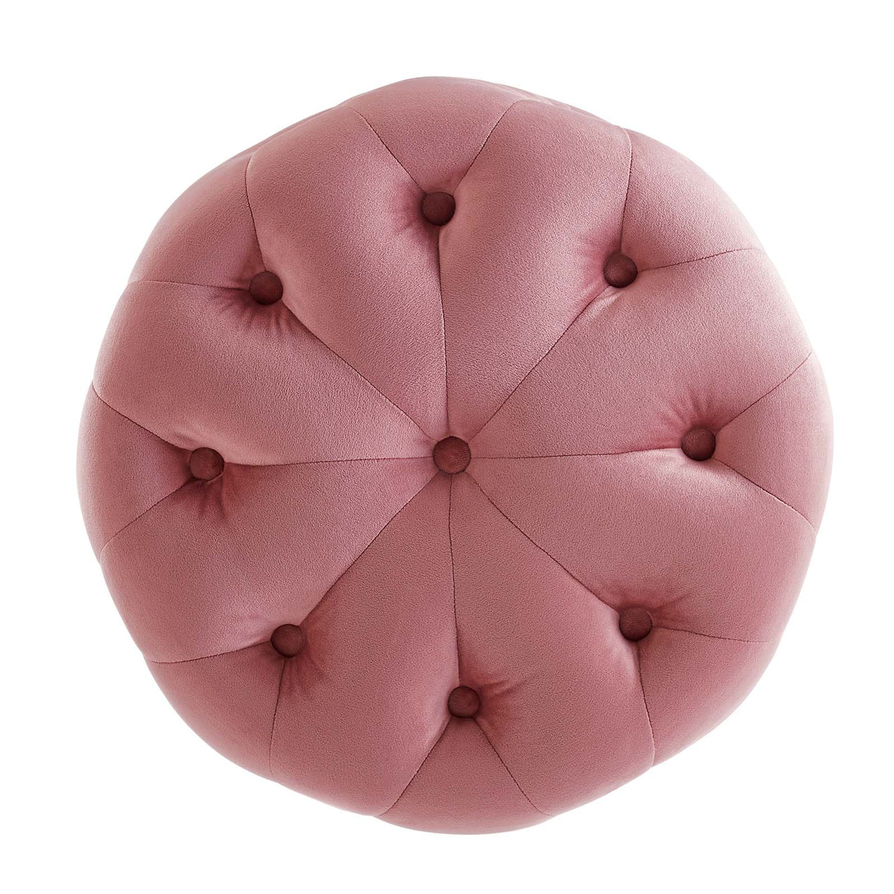 Love Round Velvet Ottoman, Small, Dusty Rose