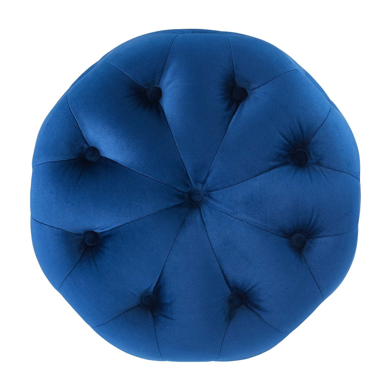Love Round Velvet Ottoman, Small, Navy