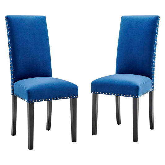 Minimalista Velvet Dining Chair Set of 2, Navy