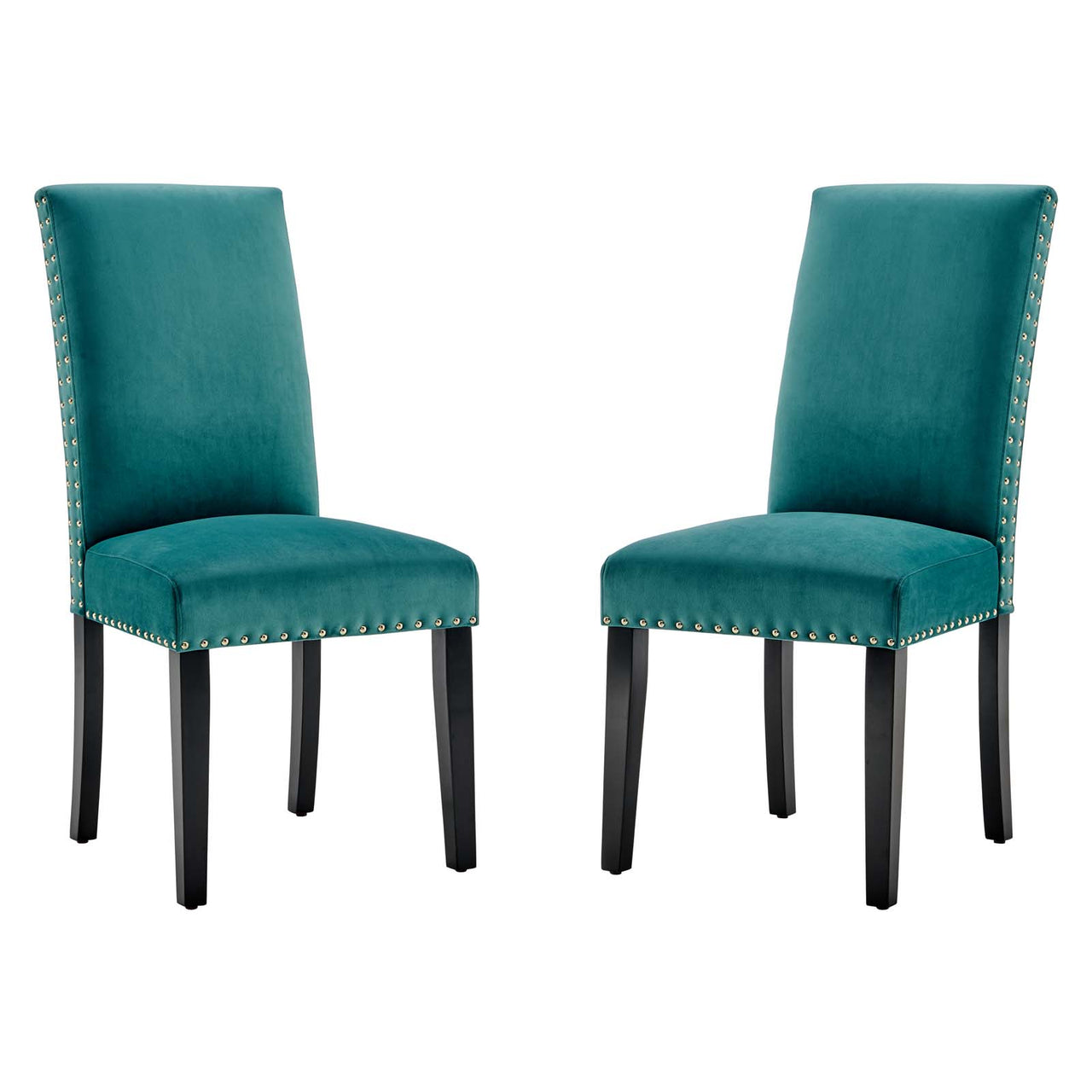 Minimalista Velvet Dining Chair Set of 2, Teal