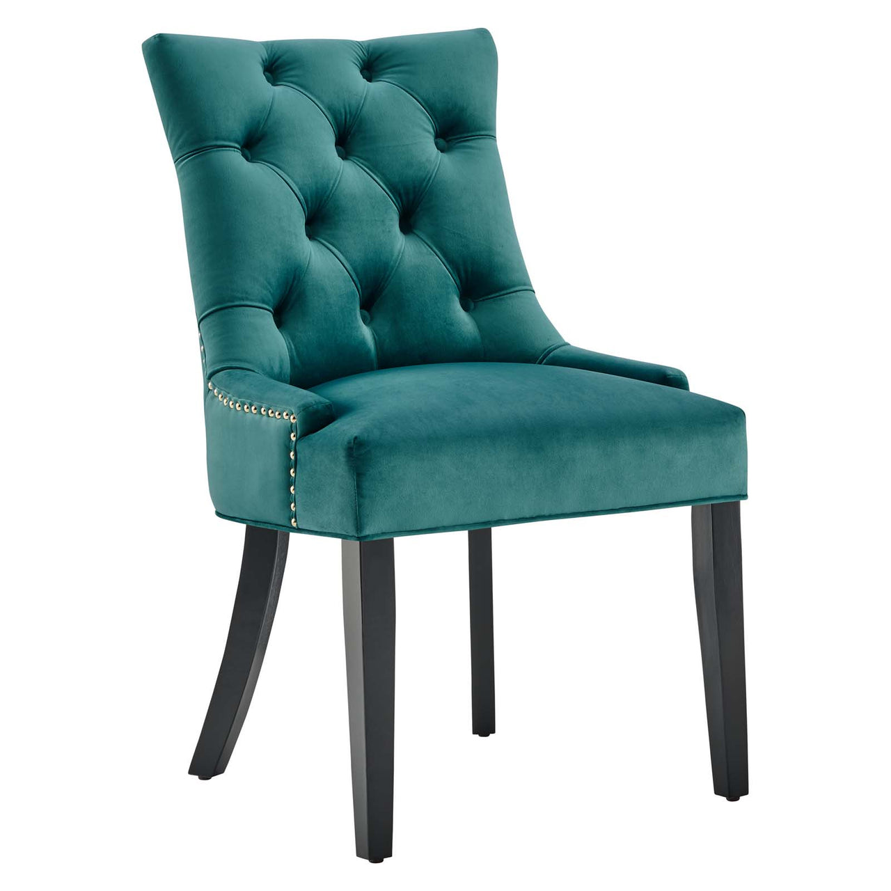 Cavell Velvet Dining Chair Set of 2, Teal
