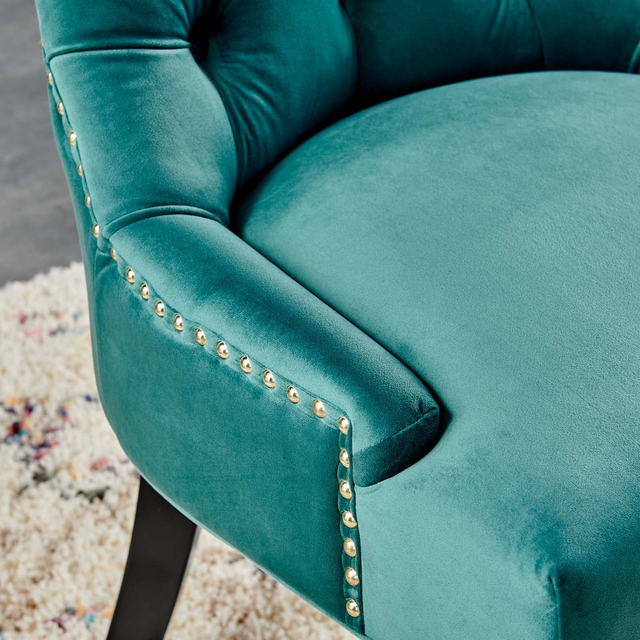 Cavell Velvet Dining Chair Set of 2, Teal