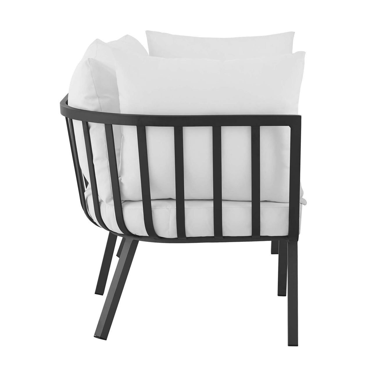 Ocevara 2-Piece Alfresco Loveseat Sectional, Gray & White