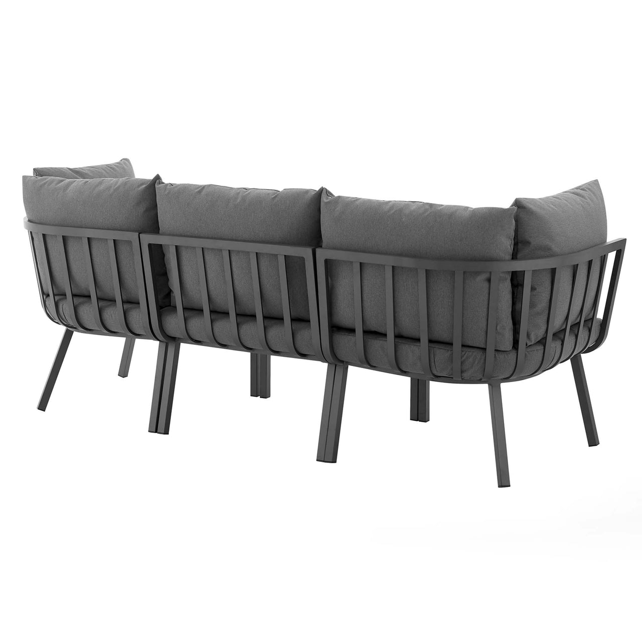 Ocevara 3-Piece Alfresco Sofa Sectional, Gray & Charcoal