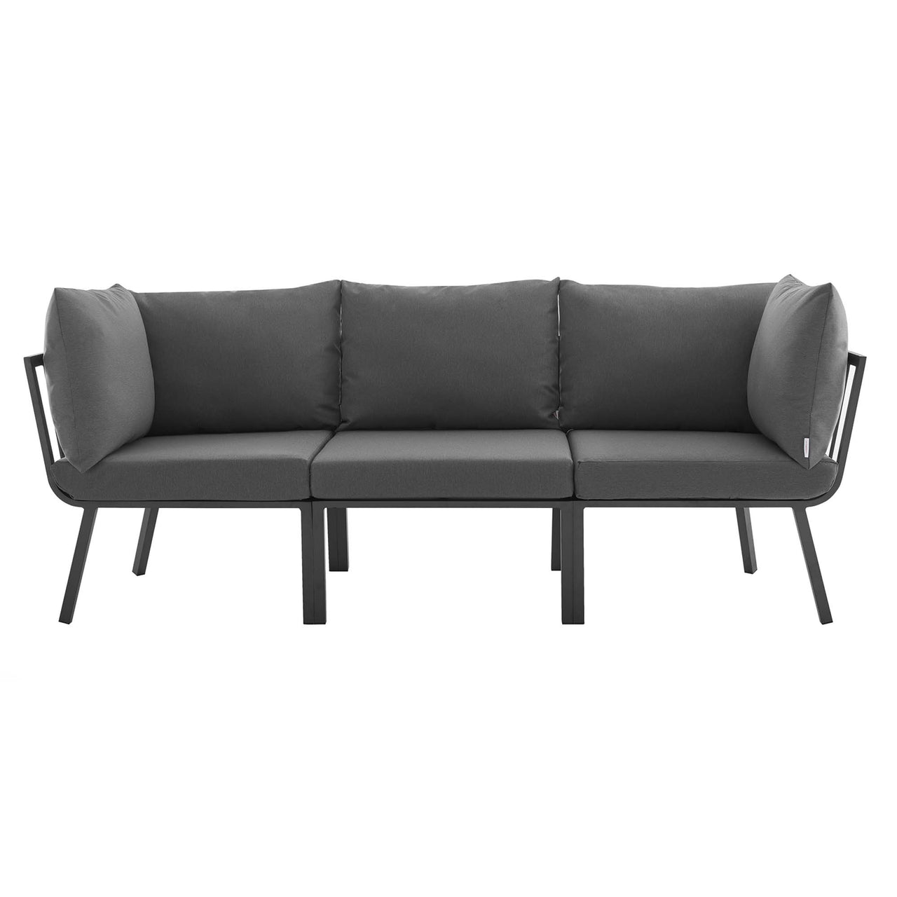Ocevara 3-Piece Alfresco Sofa Sectional, Gray & Charcoal