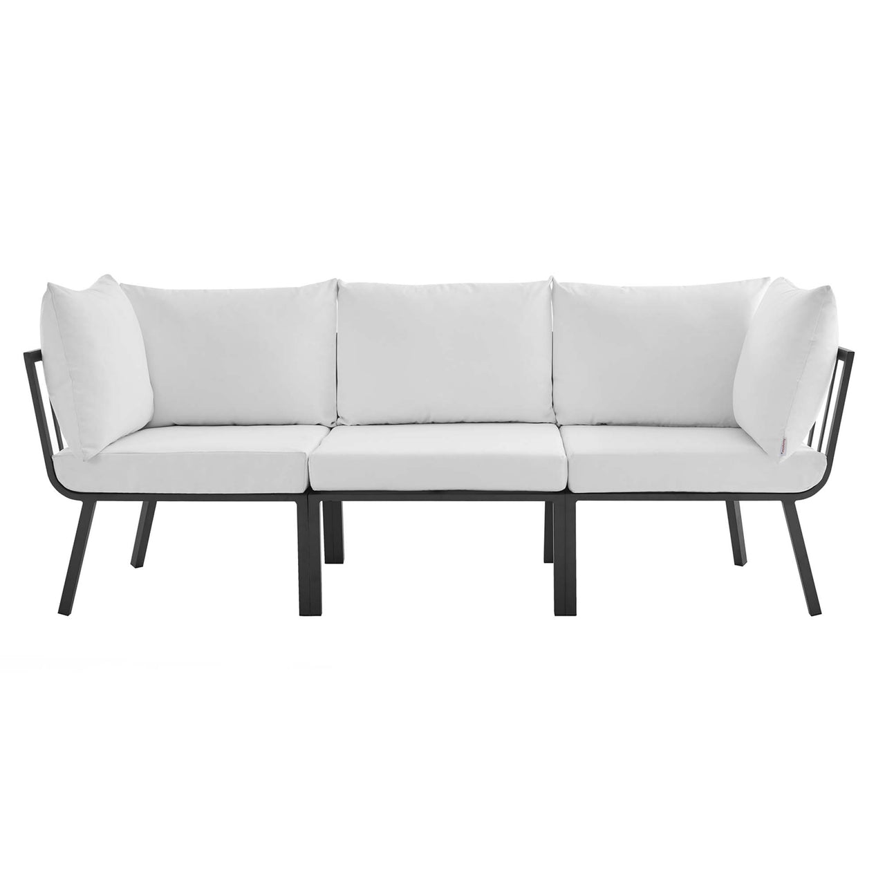 Ocevara 3-Piece Alfresco Sofa Sectional, Gray & White
