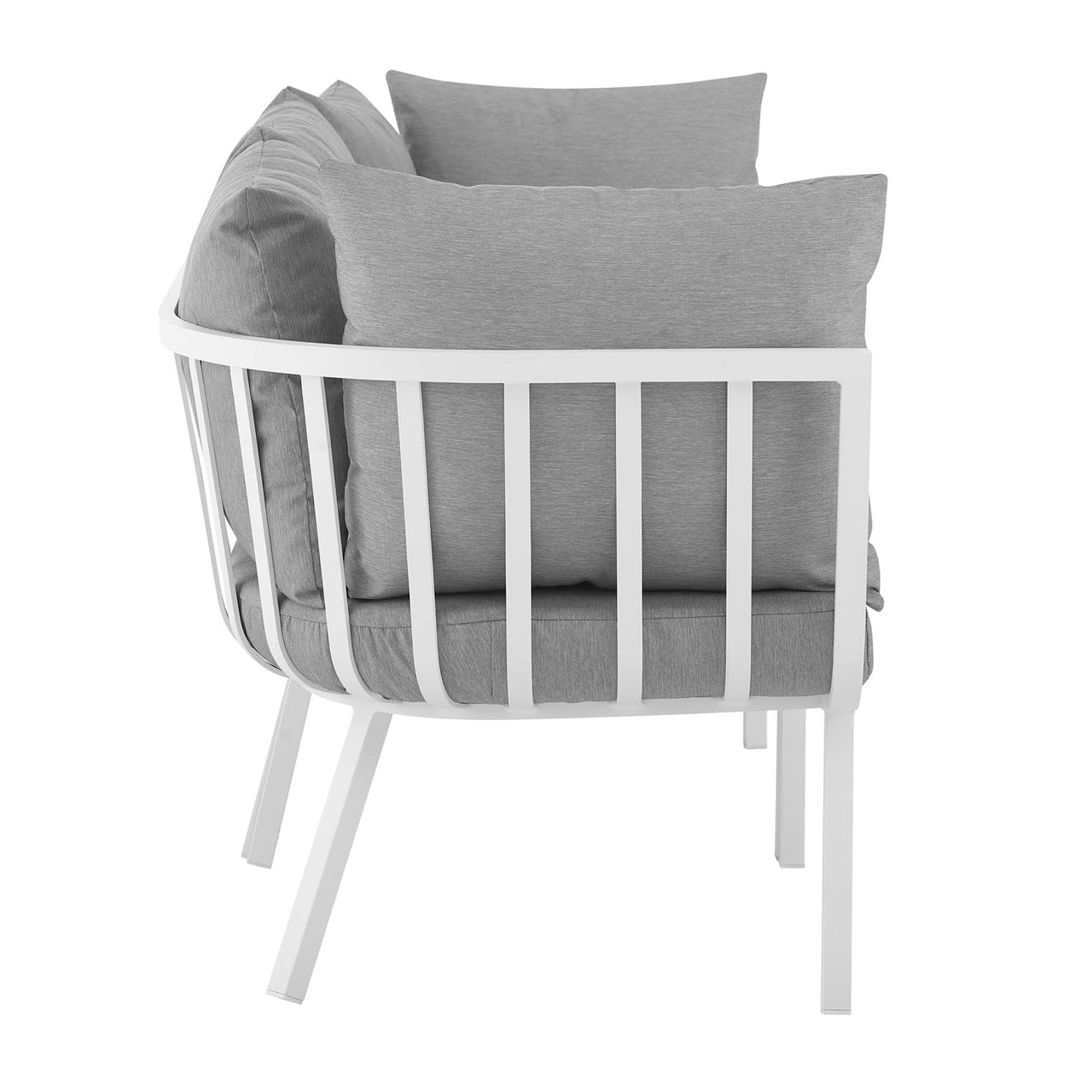 Ocevara 3-Piece Alfresco Sofa Sectional, White & Gray