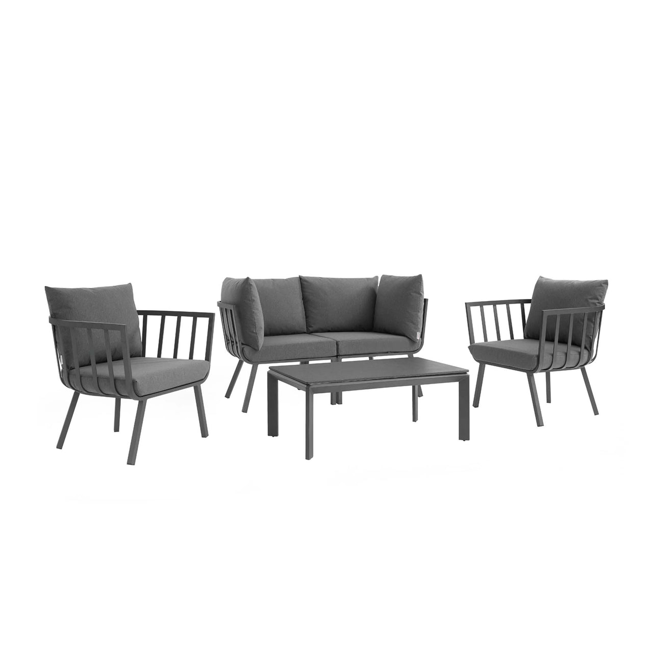 Ocevara 5-Piece Alfresco Lounge Set D , Gray & Charcoal