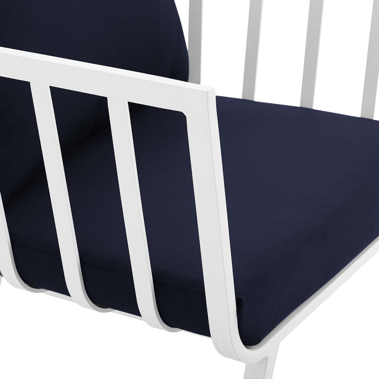 Ocevara 4-Piece Alfresco Lounge Set B, White & Navy