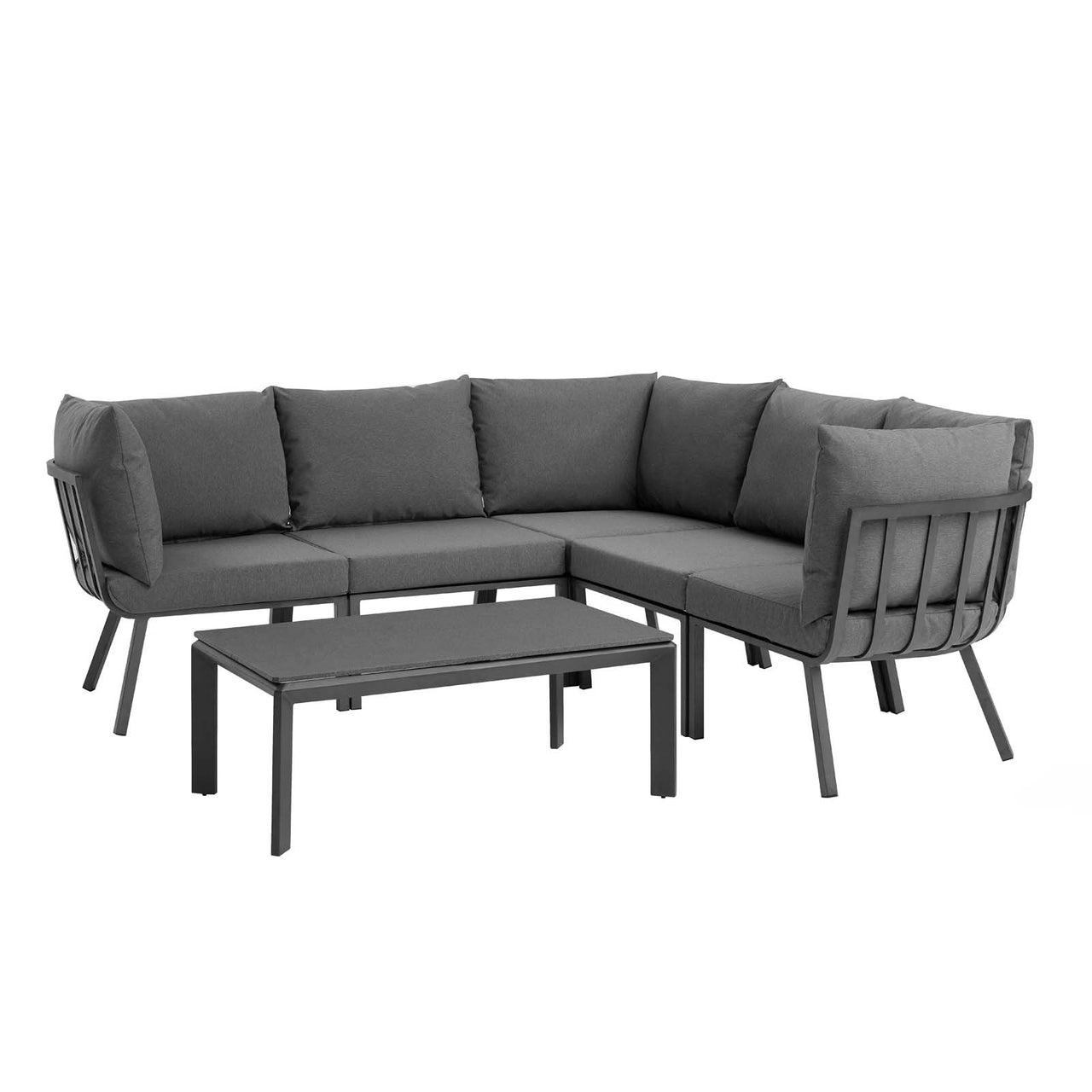 Ocevara 6-Piece Alfresco Lounge Set B, Gray & Charcoal