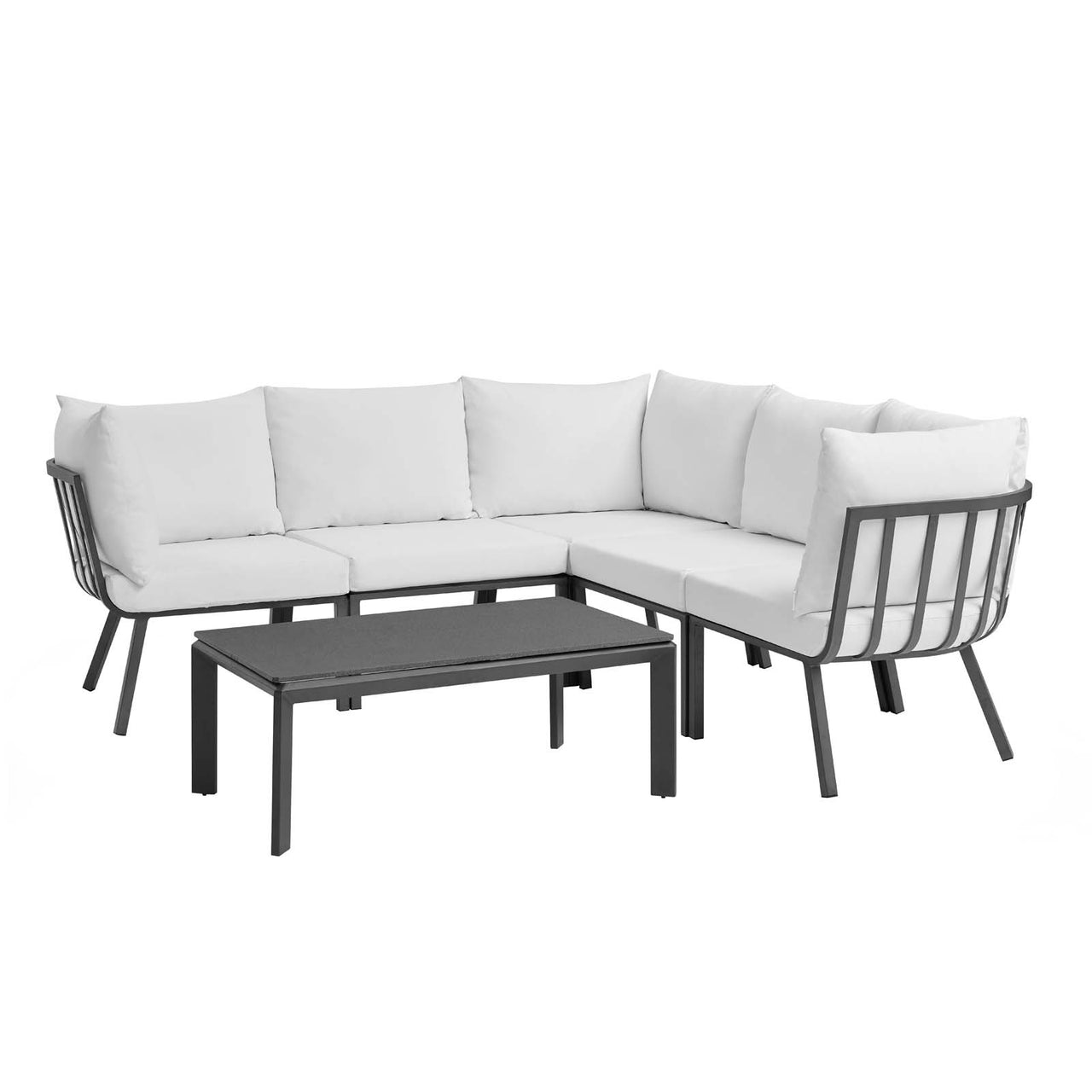 Ocevara 6-Piece Alfresco Lounge Set B, Gray & White