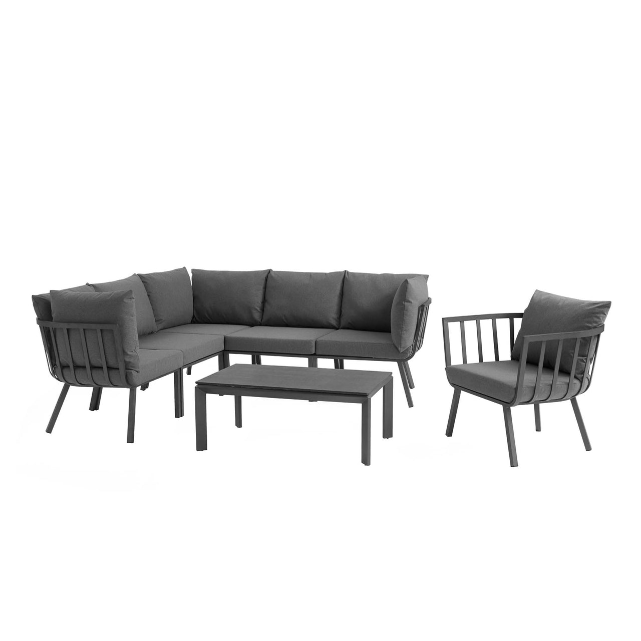Ocevara 7-Piece Alfresco Lounge Set C, Gray & Charcoal