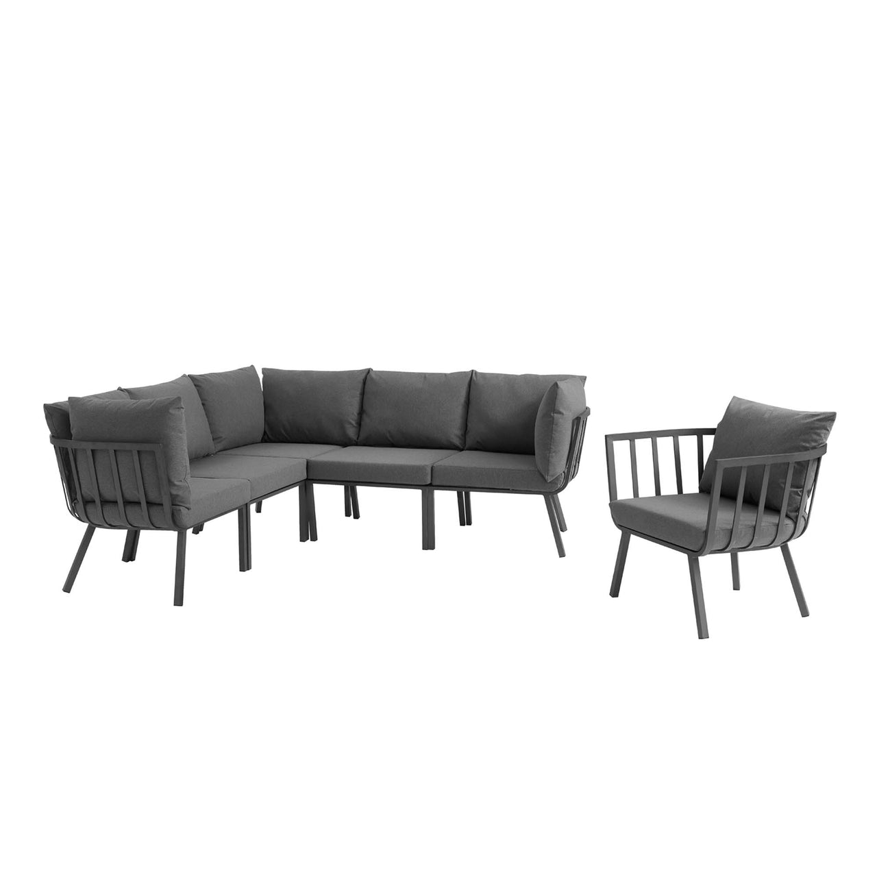 Ocevara 6-Piece Alfresco Lounge Set A, Gray & Charcoal