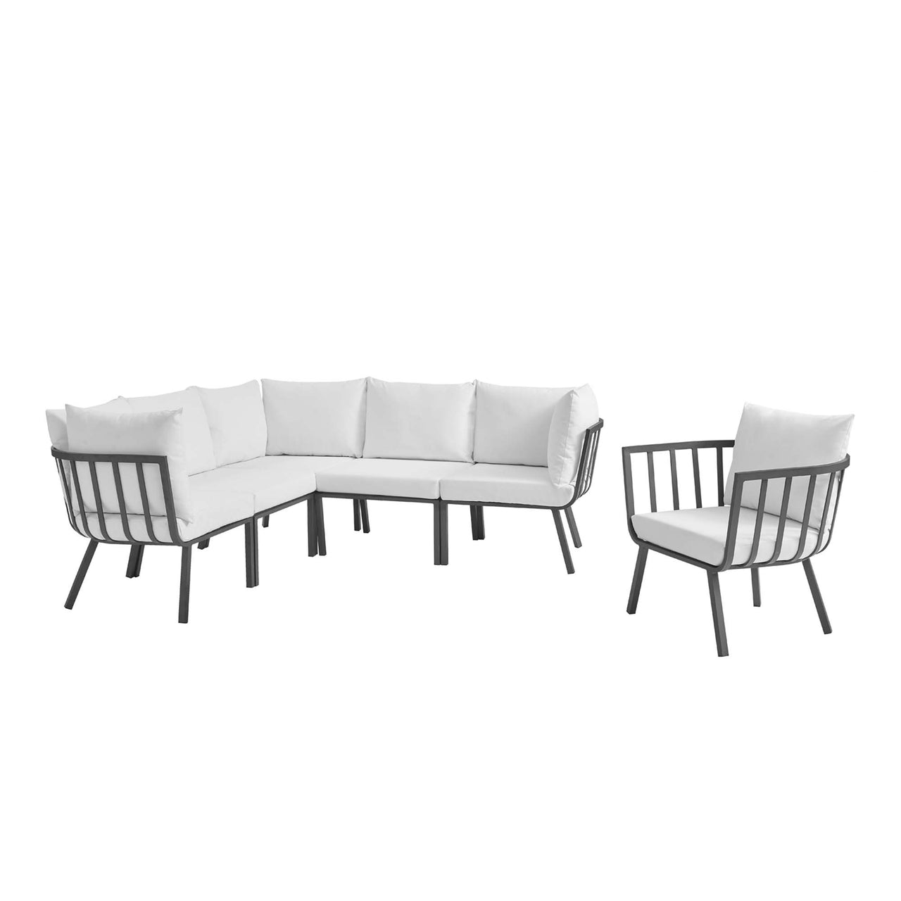 Ocevara 6-Piece Alfresco Lounge Set A, Gray & White