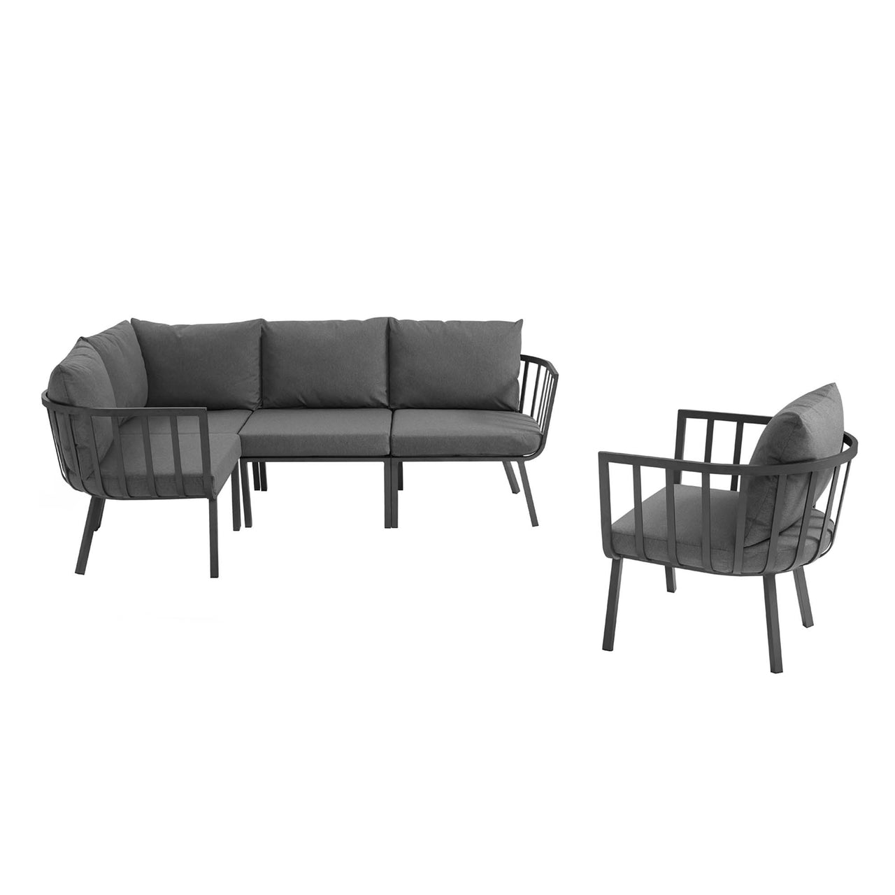 Ocevara 5-Piece Alfresco Lounge Set A, Gray & Charcoal