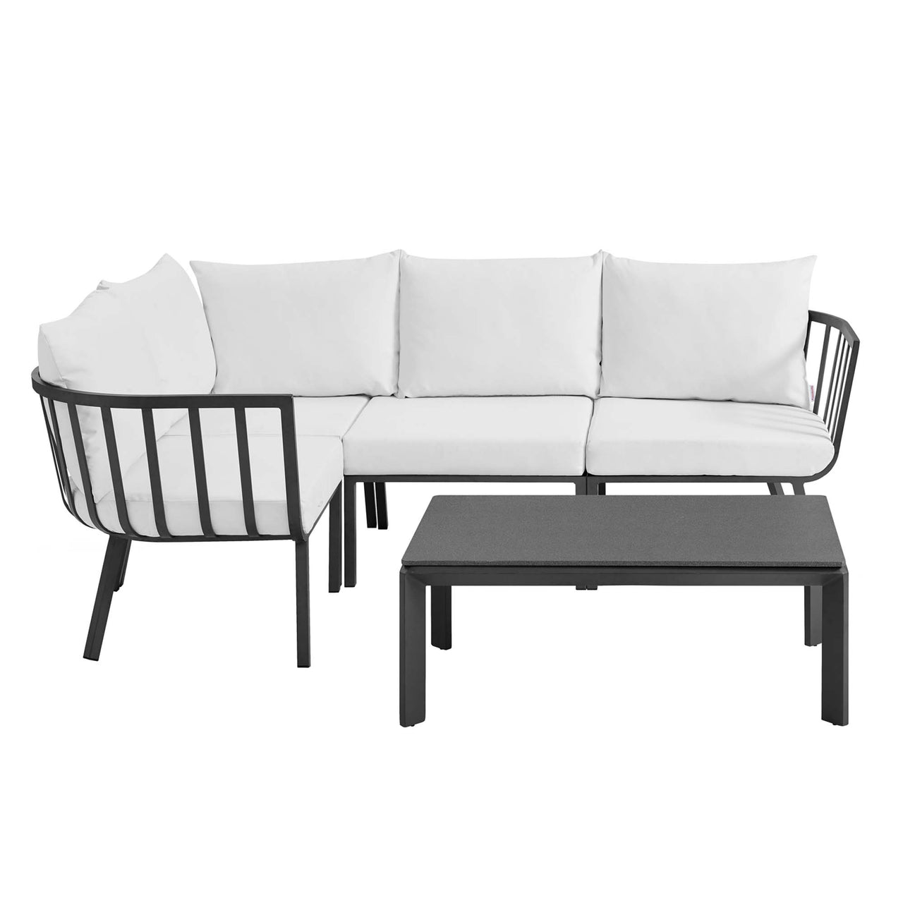 Ocevara 5-Piece Alfresco Lounge Set B, Gray & White