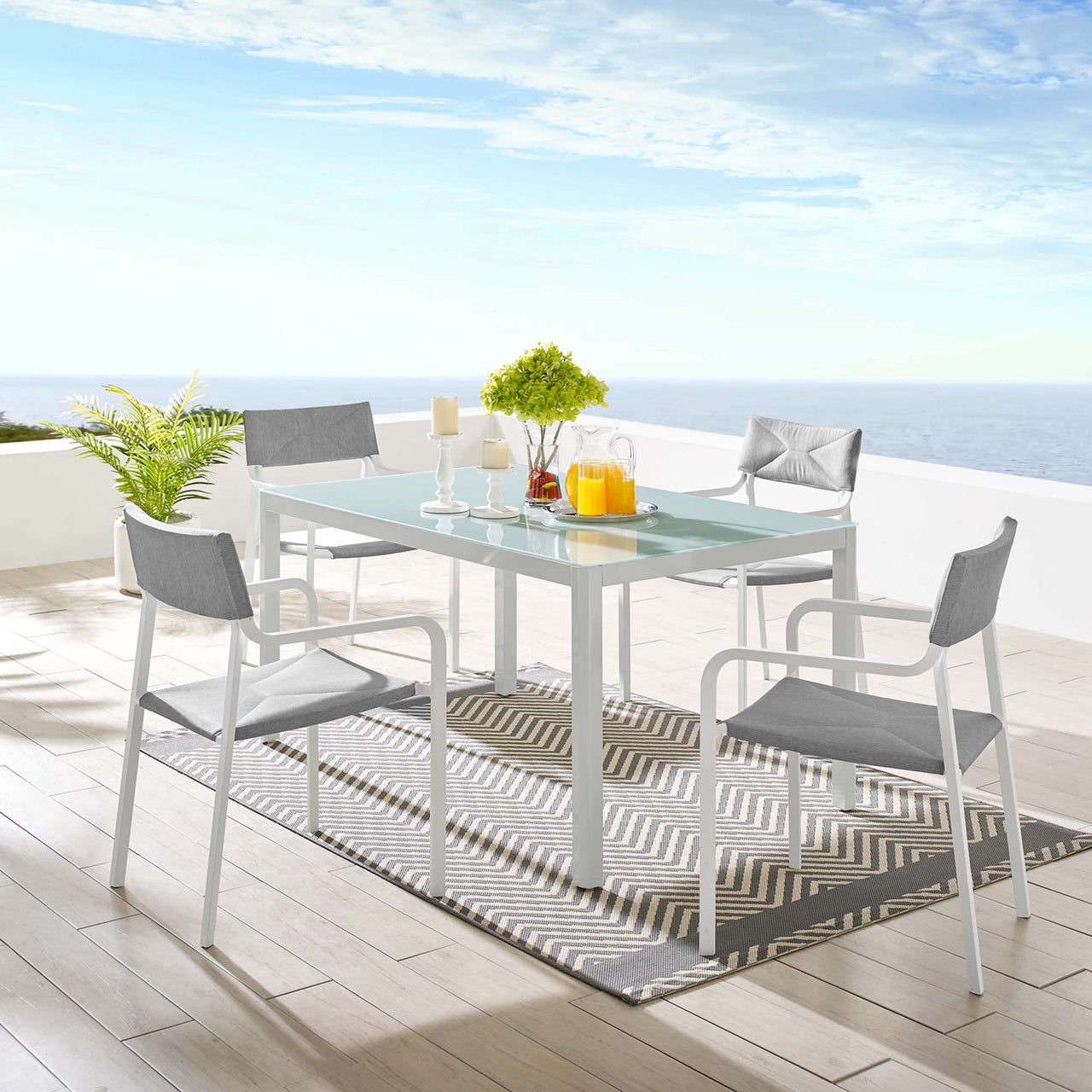 Caelen 5-Piece Alfresco Dining Set, Gray