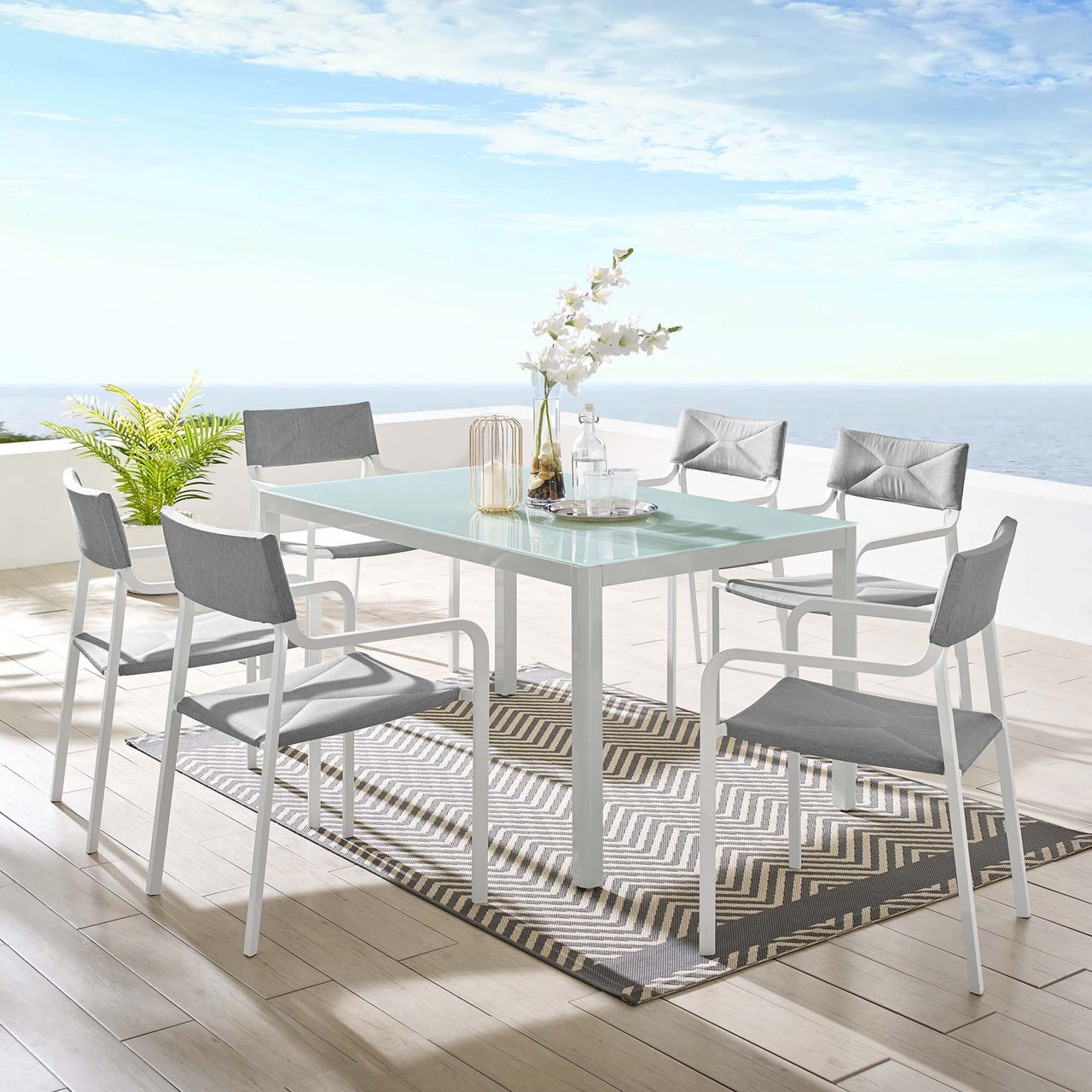 Caelen 7-Piece Alfresco Dining Set, Gray