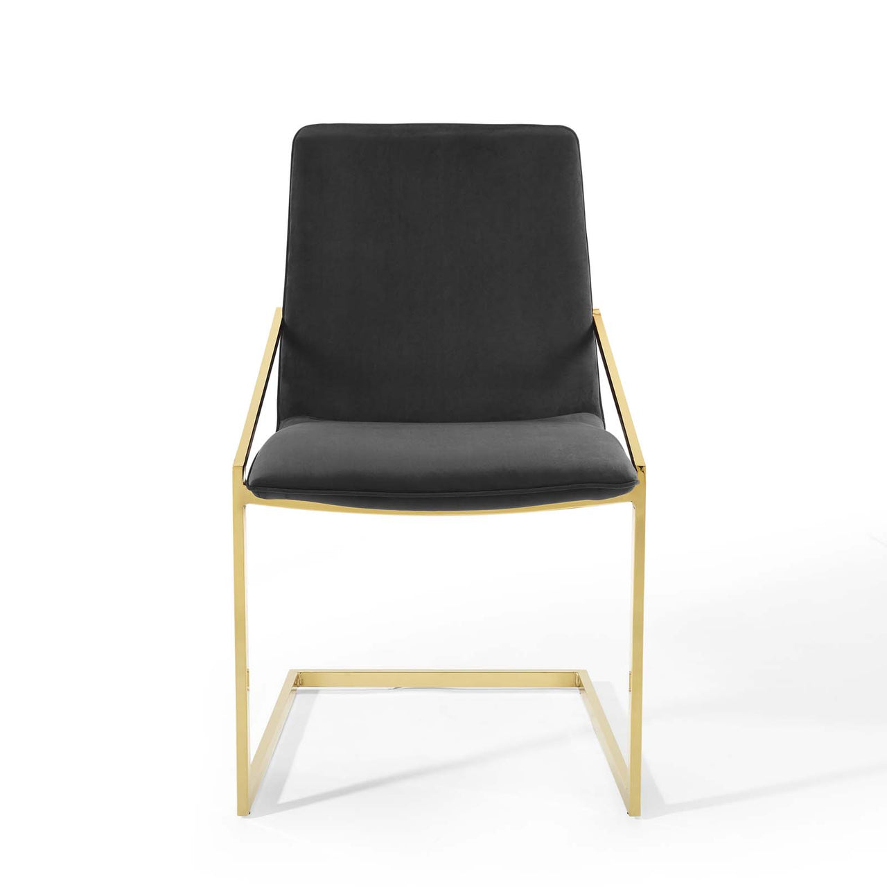 Balance Upholstered Velvet Dining Armchair, Black