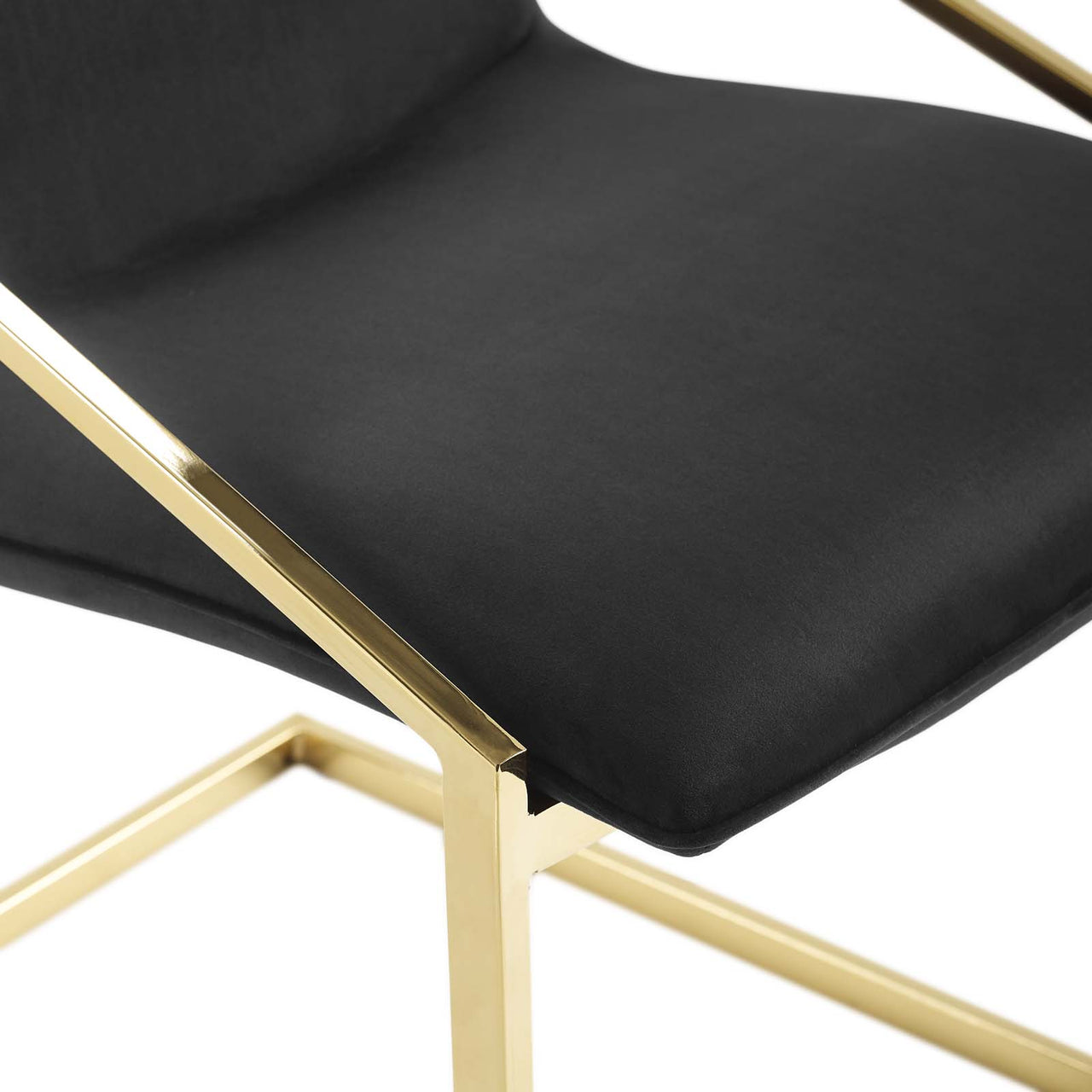 Balance Upholstered Velvet Dining Armchair, Black