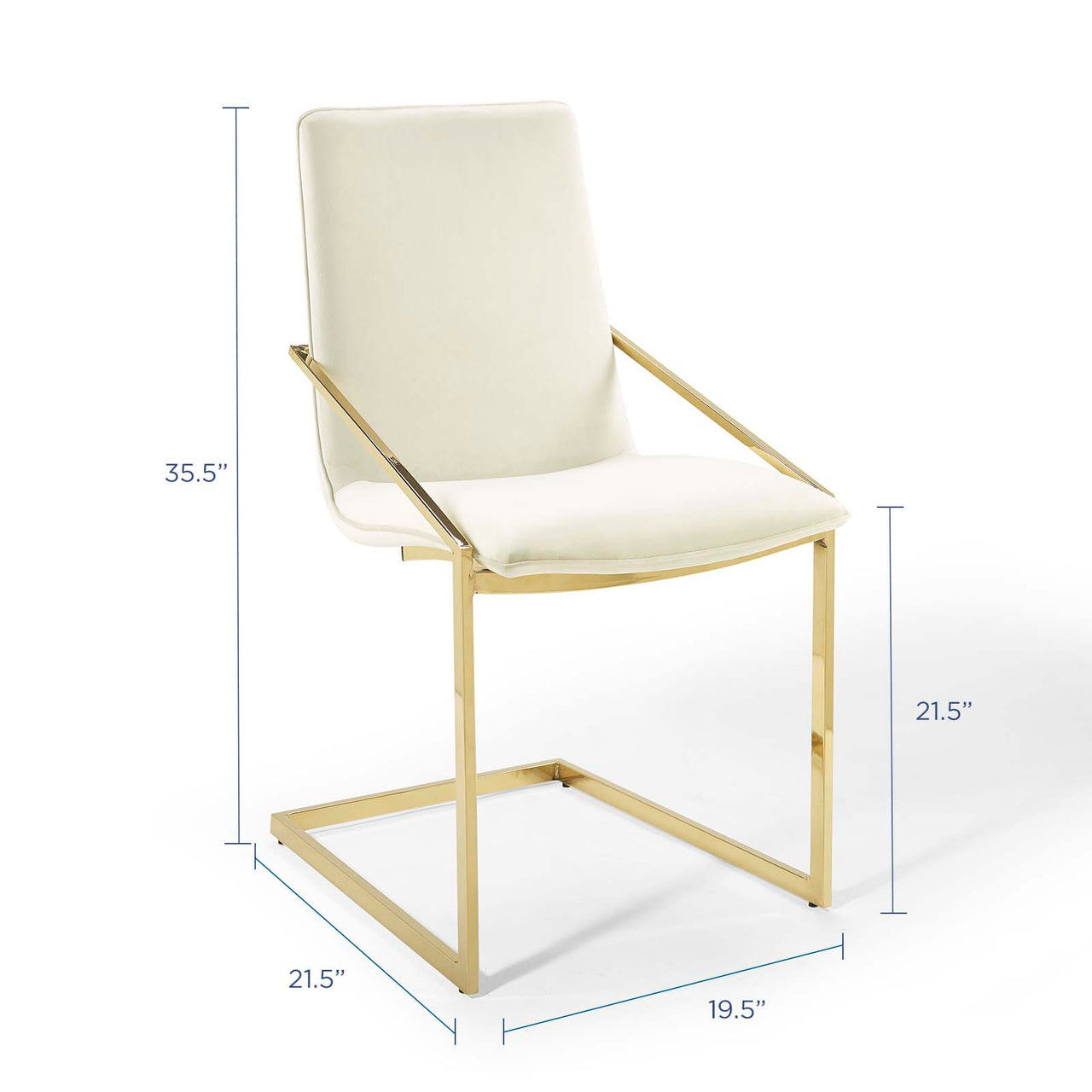Balance Upholstered Velvet Dining Armchair, Ivory