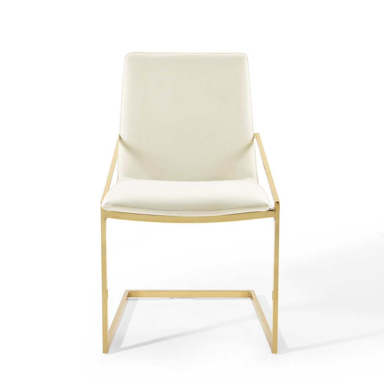 Balance Upholstered Velvet Dining Armchair, Ivory