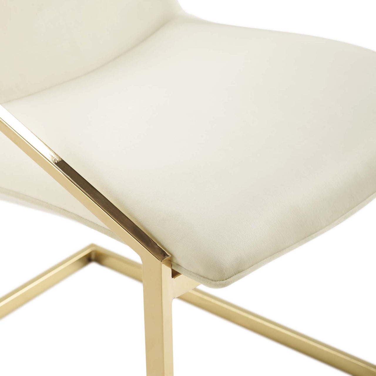 Balance Upholstered Velvet Dining Armchair, Ivory