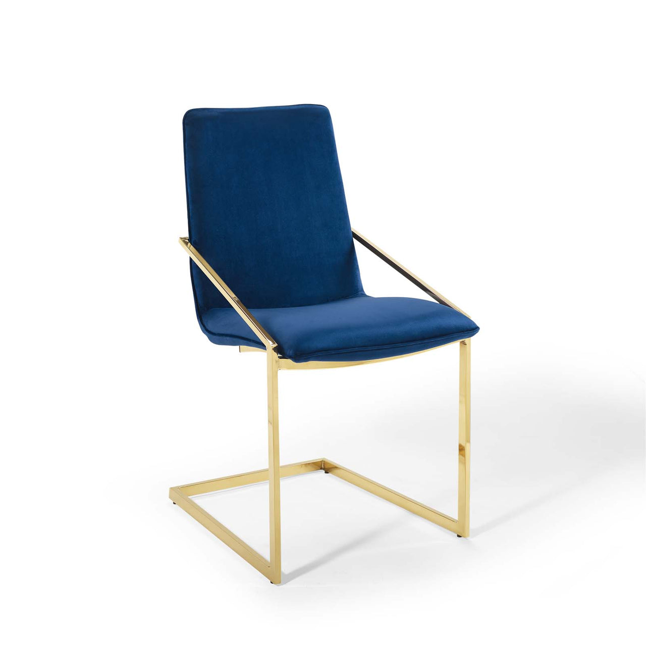 Balance Upholstered Velvet Dining Armchair, Navy