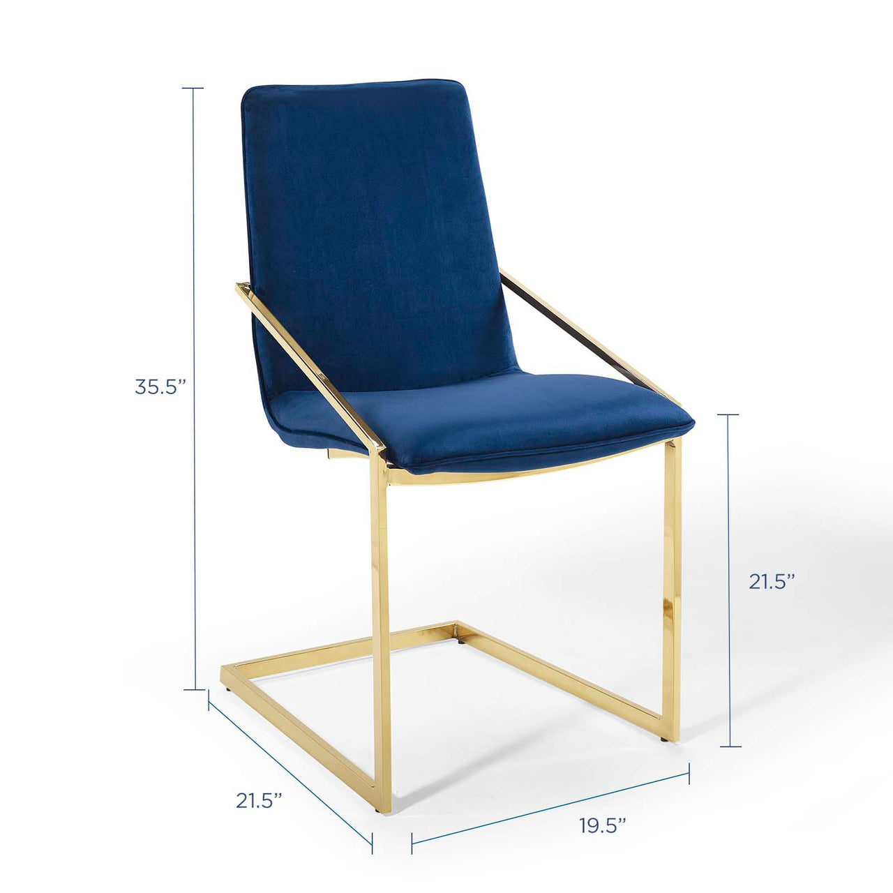 Balance Upholstered Velvet Dining Armchair, Navy