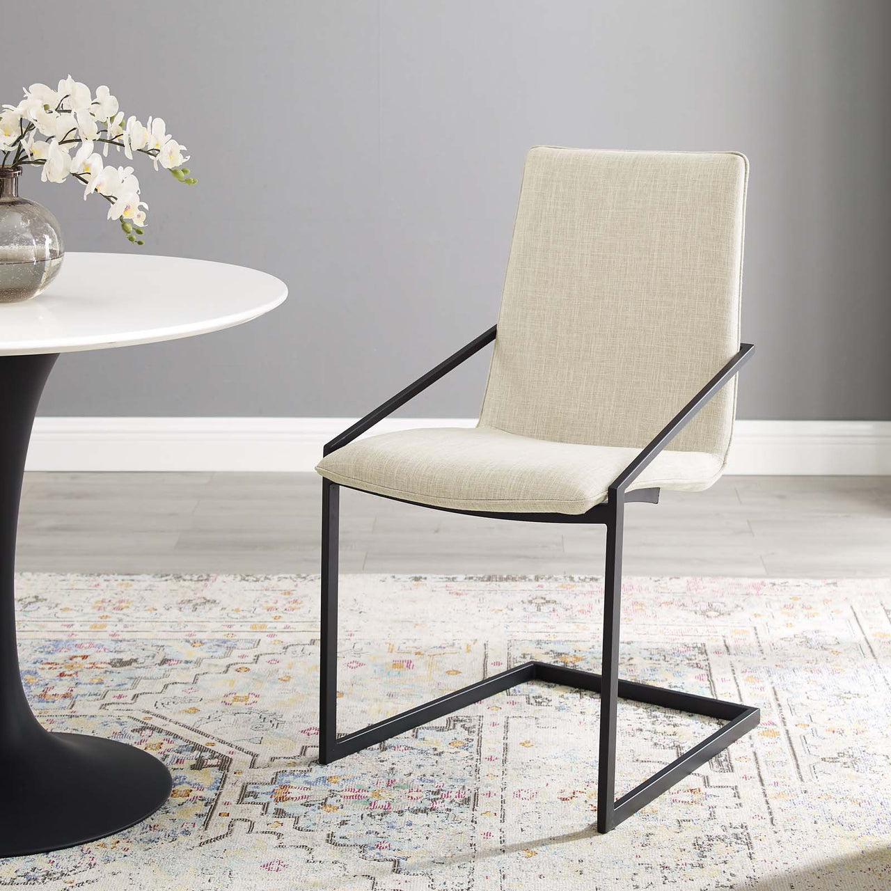 Balance Fabric Dining Armchair, Beige