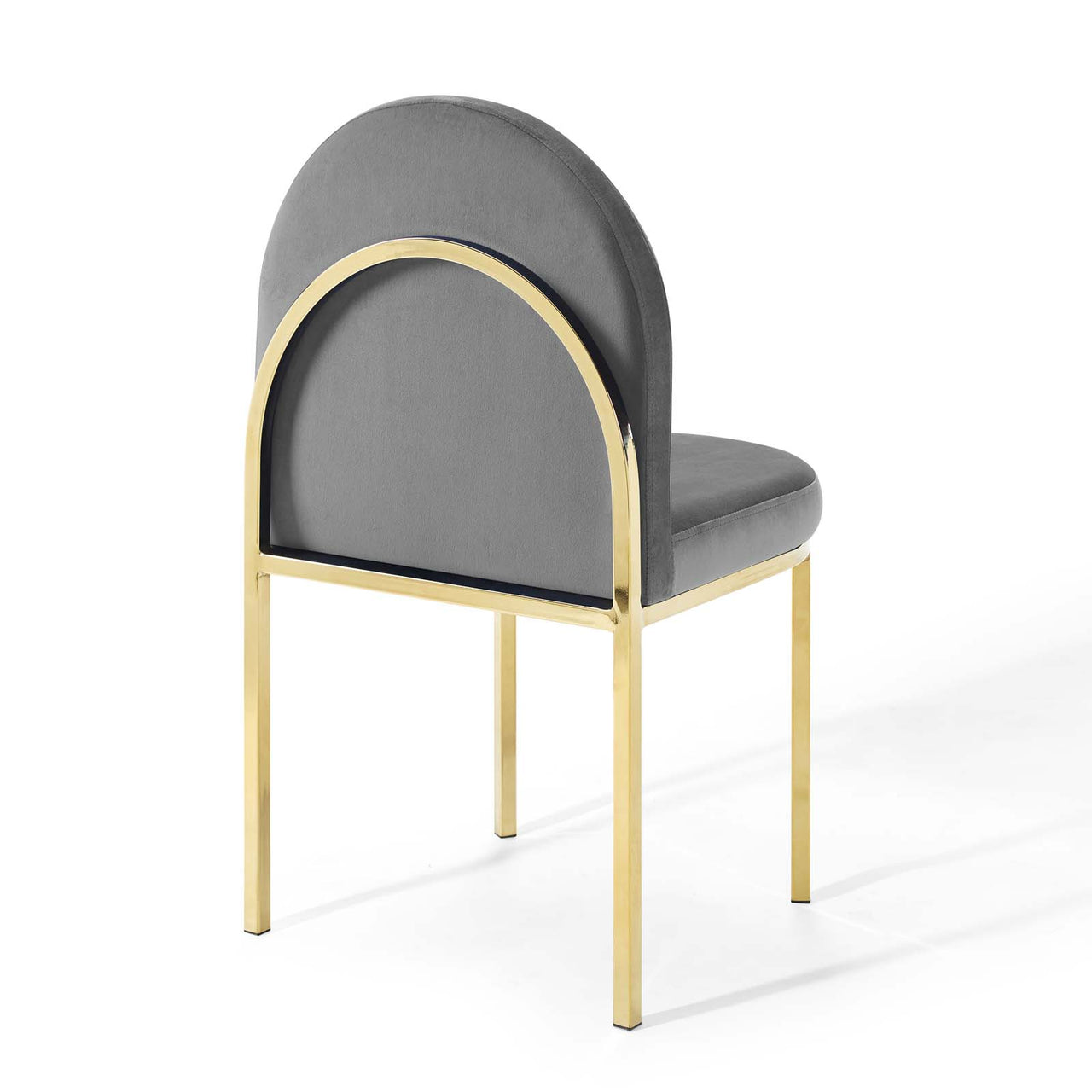 Bivalve Velvet Dining Chair, Gold & Gray