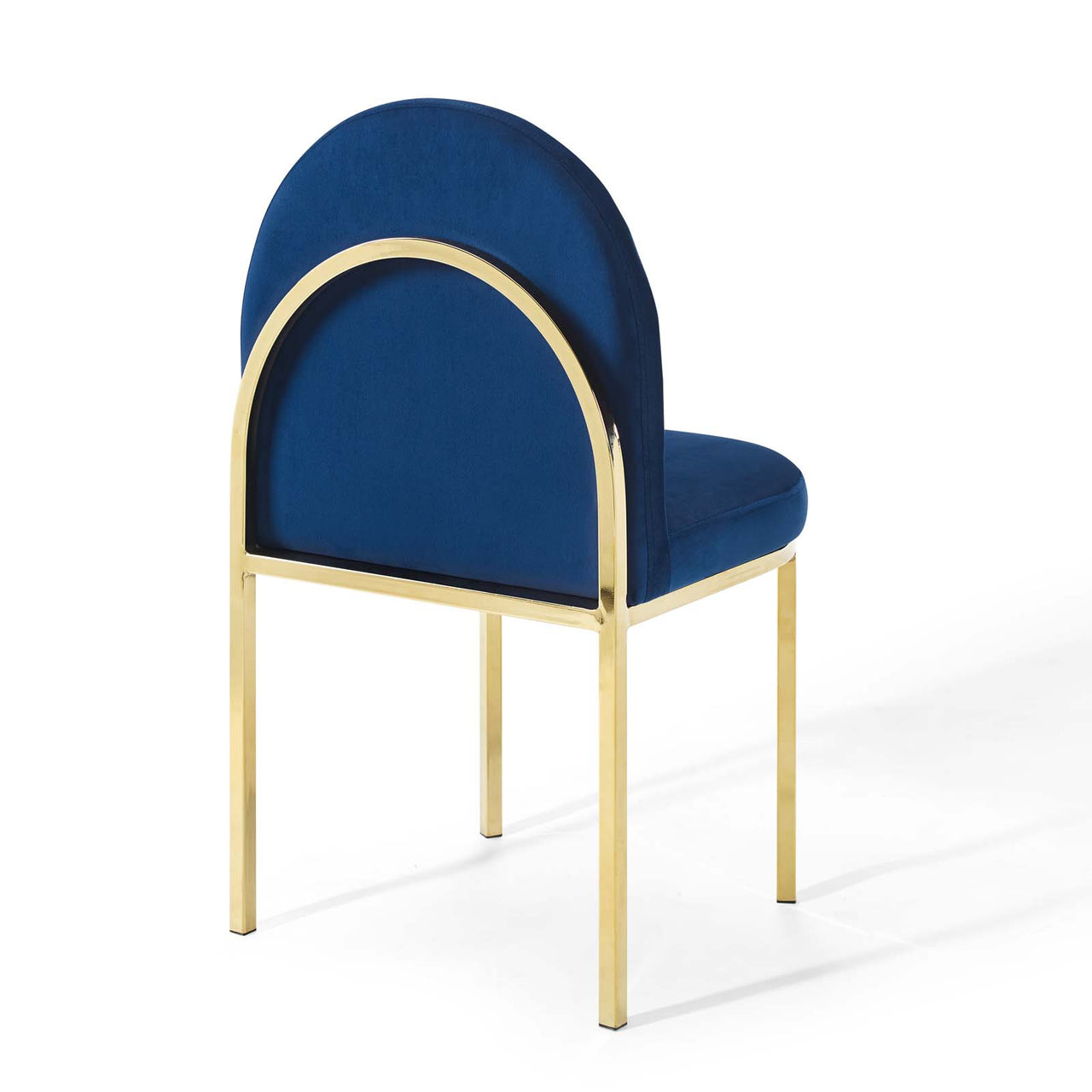 Bivalve Velvet Dining Chair, Gold & Navy