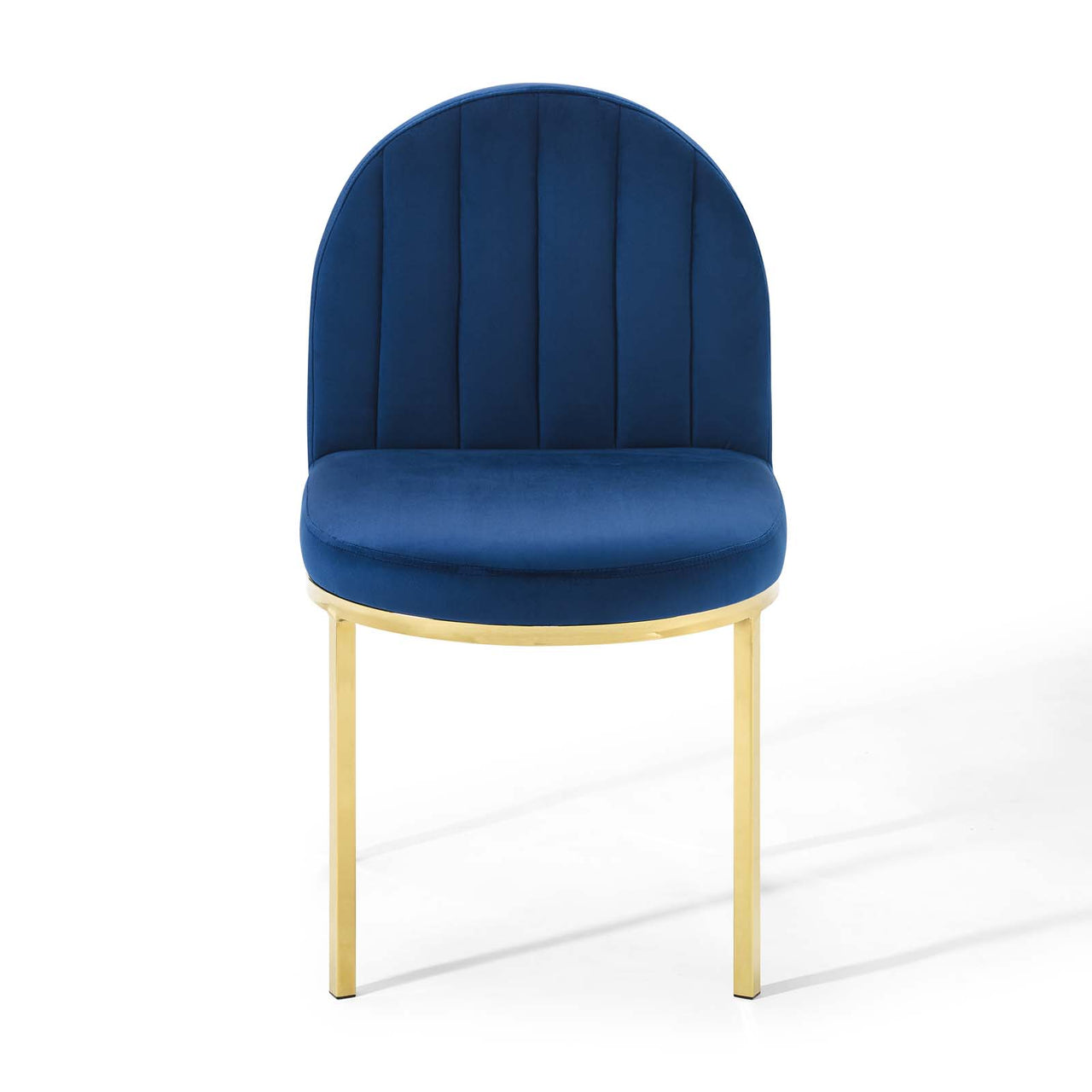 Bivalve Velvet Dining Chair, Gold & Navy