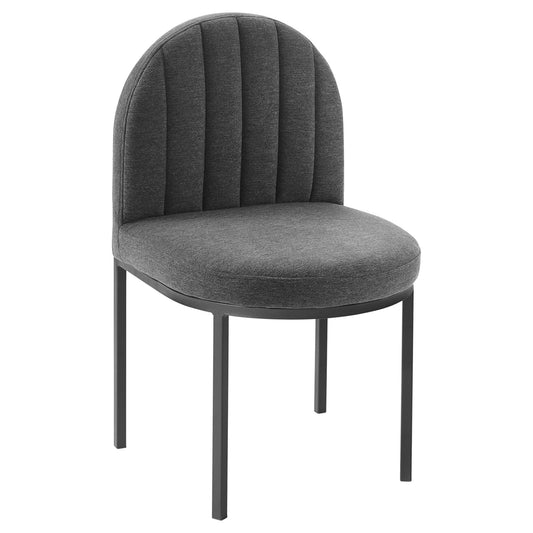 Bivalve Fabric Dining Chair, Black & Charcoal