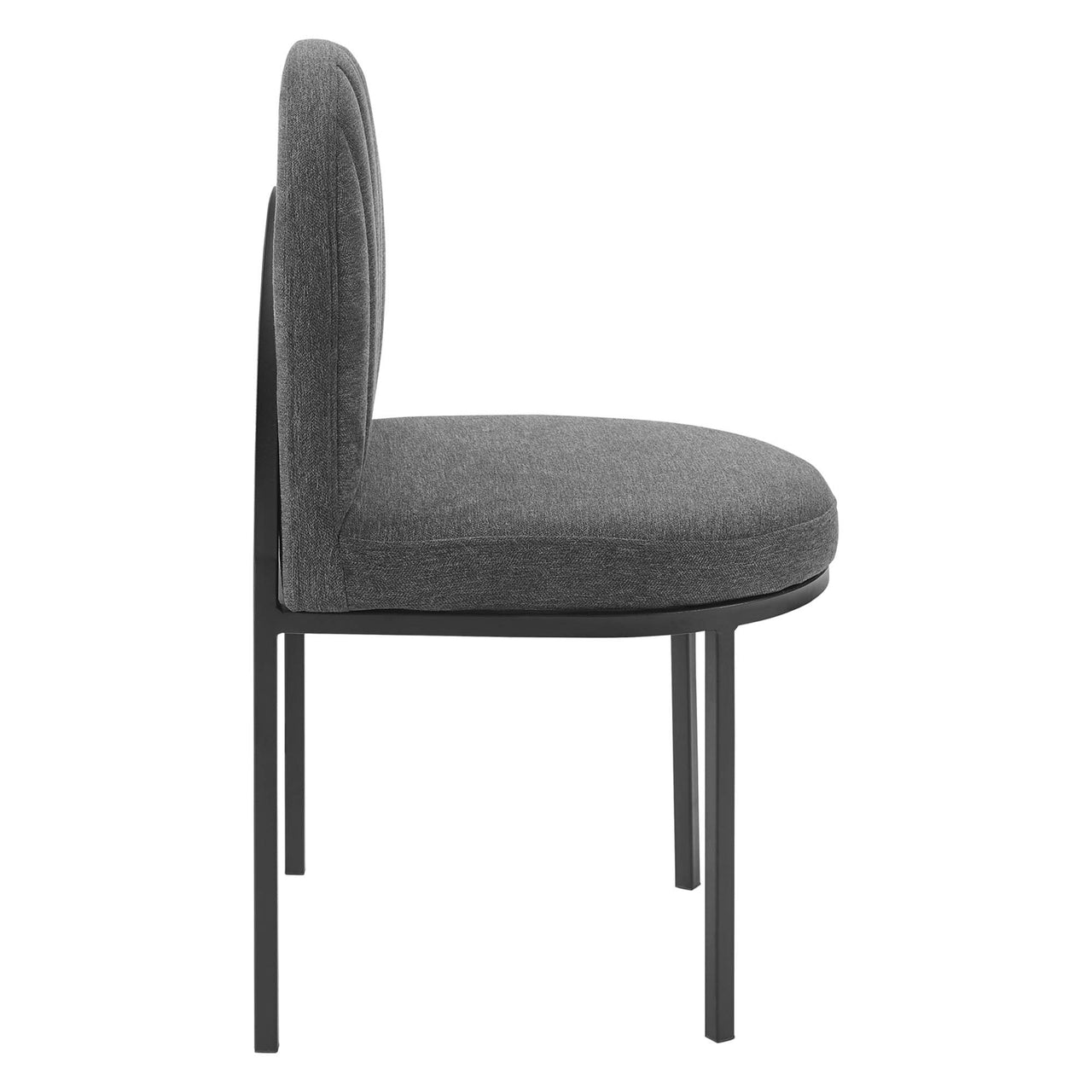 Bivalve Fabric Dining Chair, Black & Charcoal