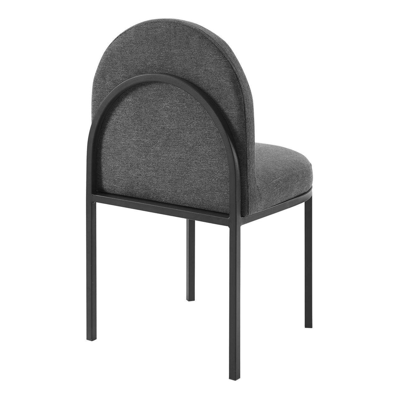 Bivalve Fabric Dining Chair, Black & Charcoal