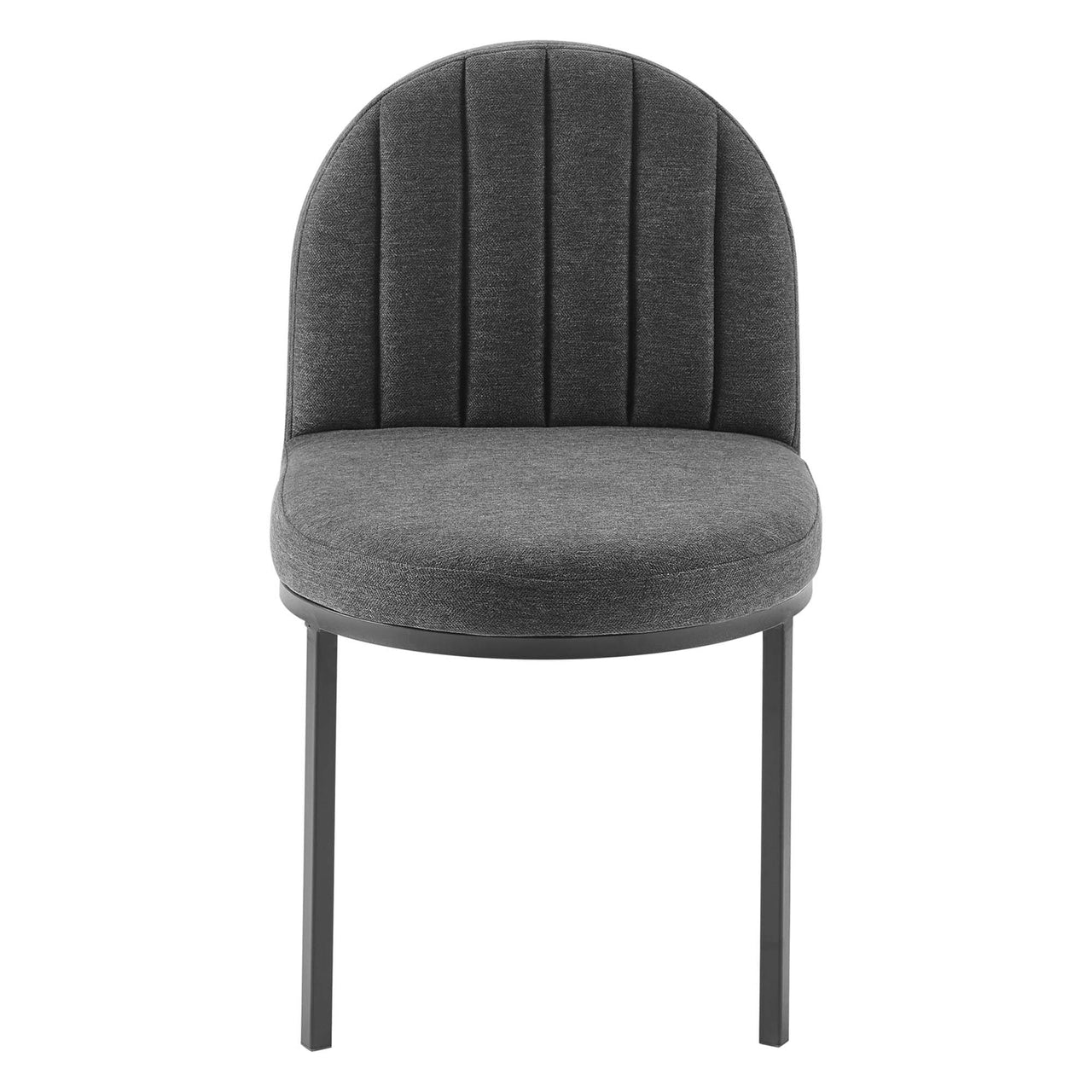 Bivalve Fabric Dining Chair, Black & Charcoal