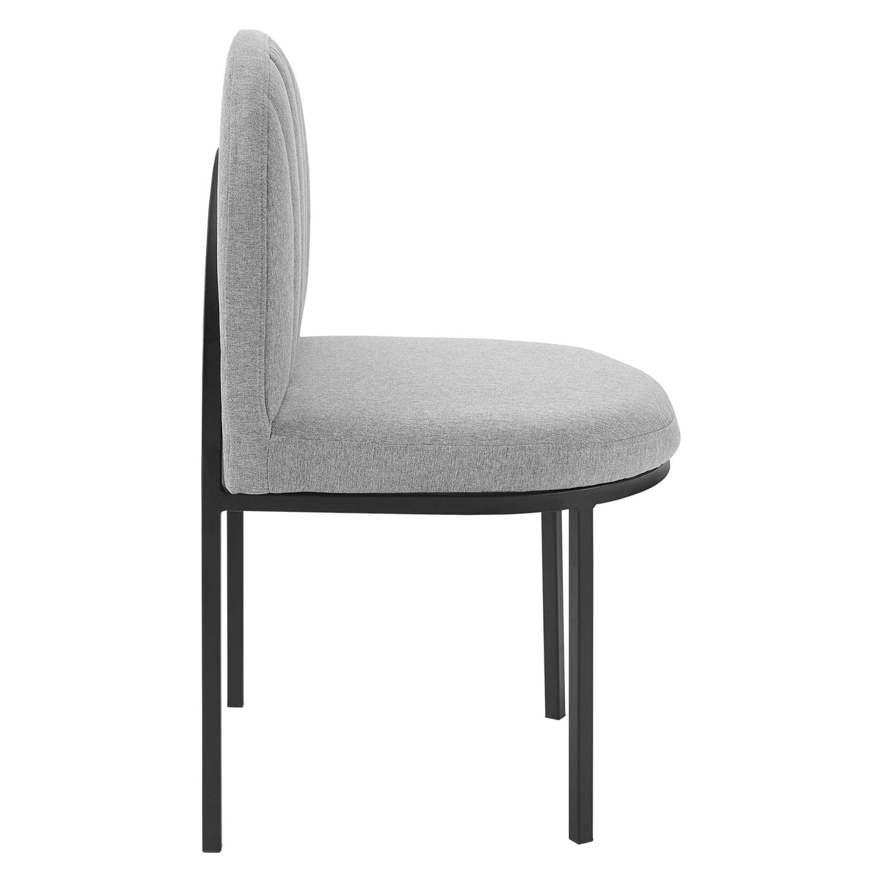 Bivalve Fabric Dining Chair, Black & Light Gray