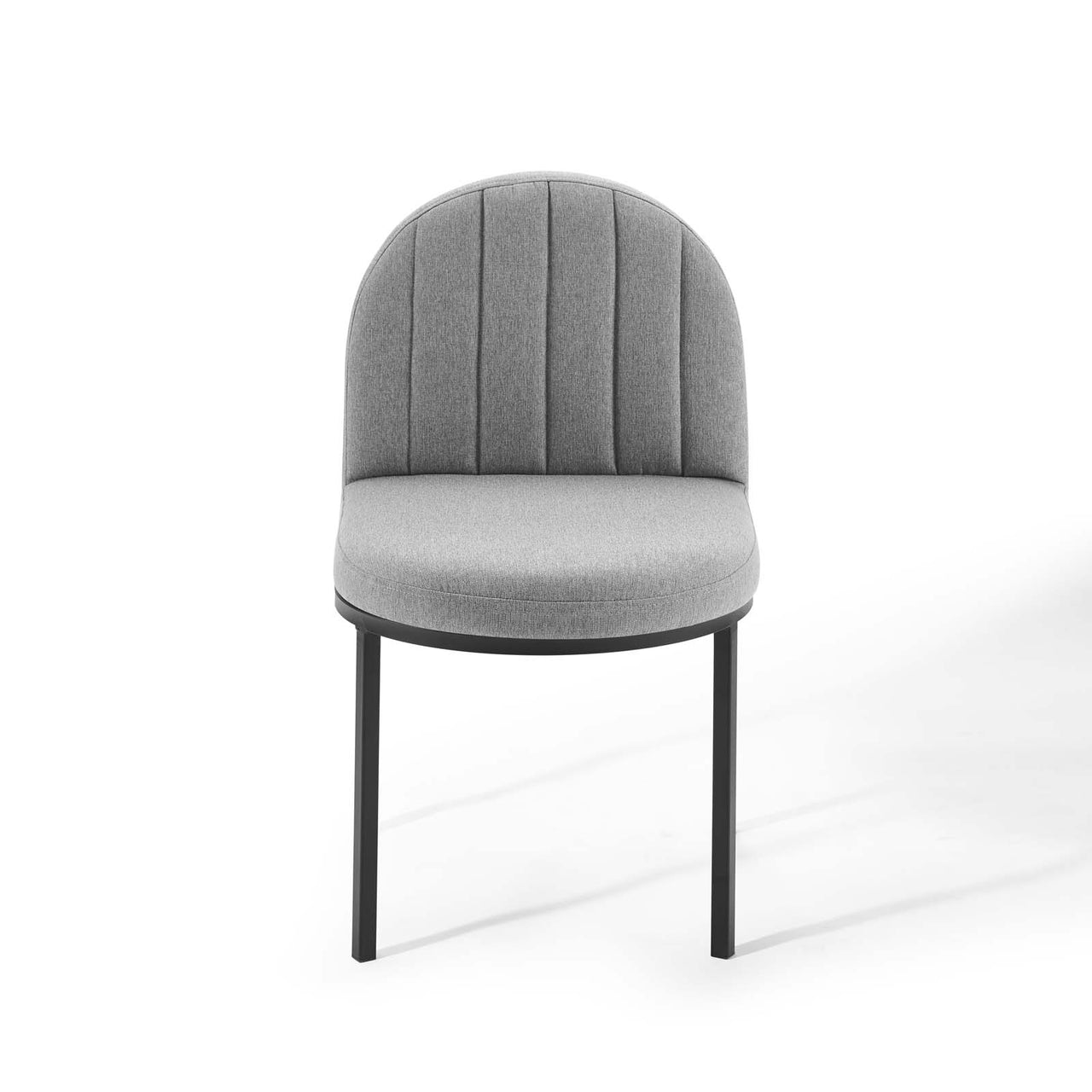 Bivalve Fabric Dining Chair, Black & Light Gray