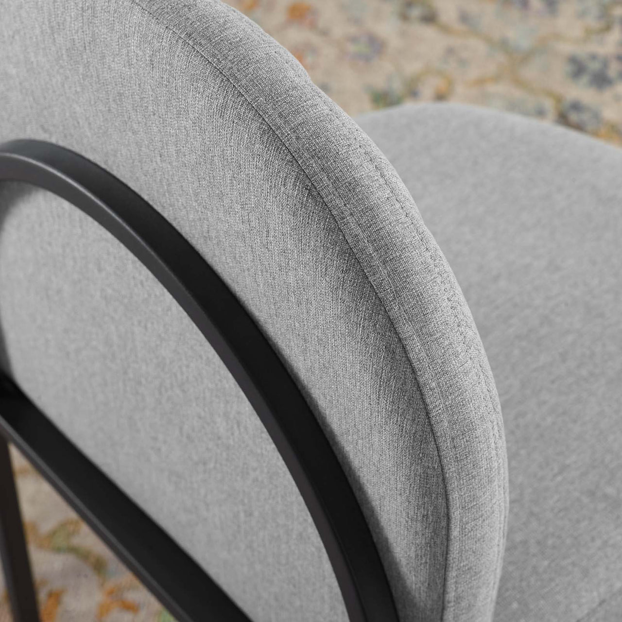 Bivalve Fabric Dining Chair, Black & Light Gray