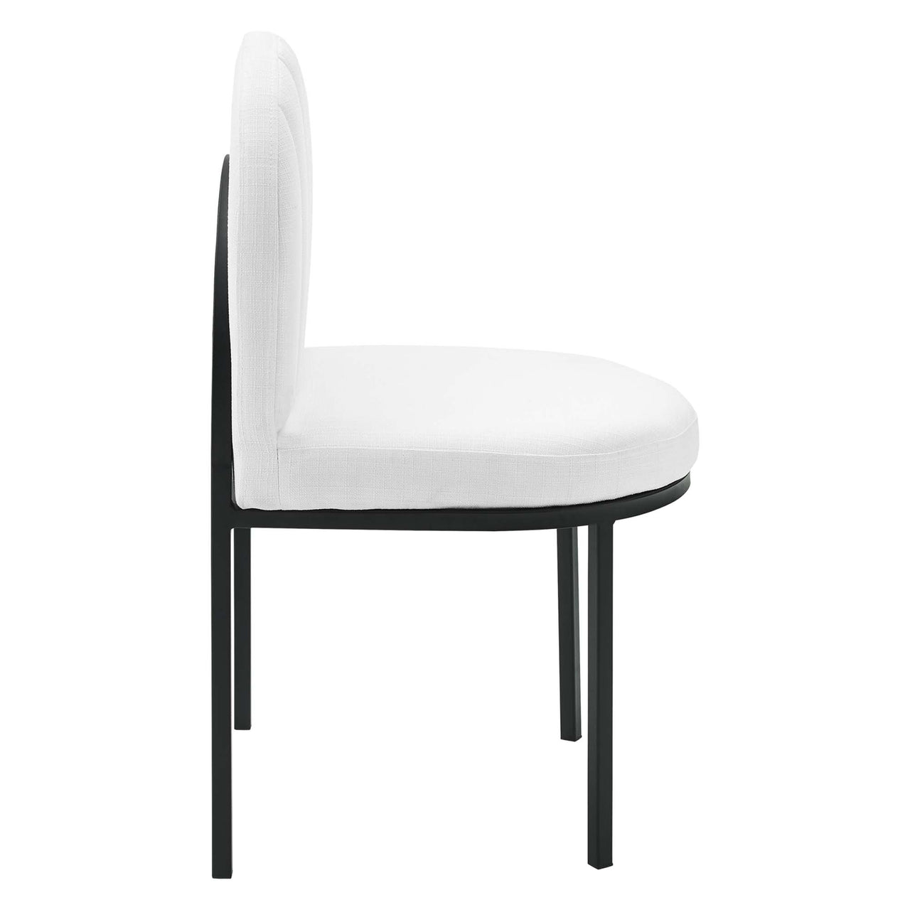 Bivalve Fabric Dining Chair, Black & White