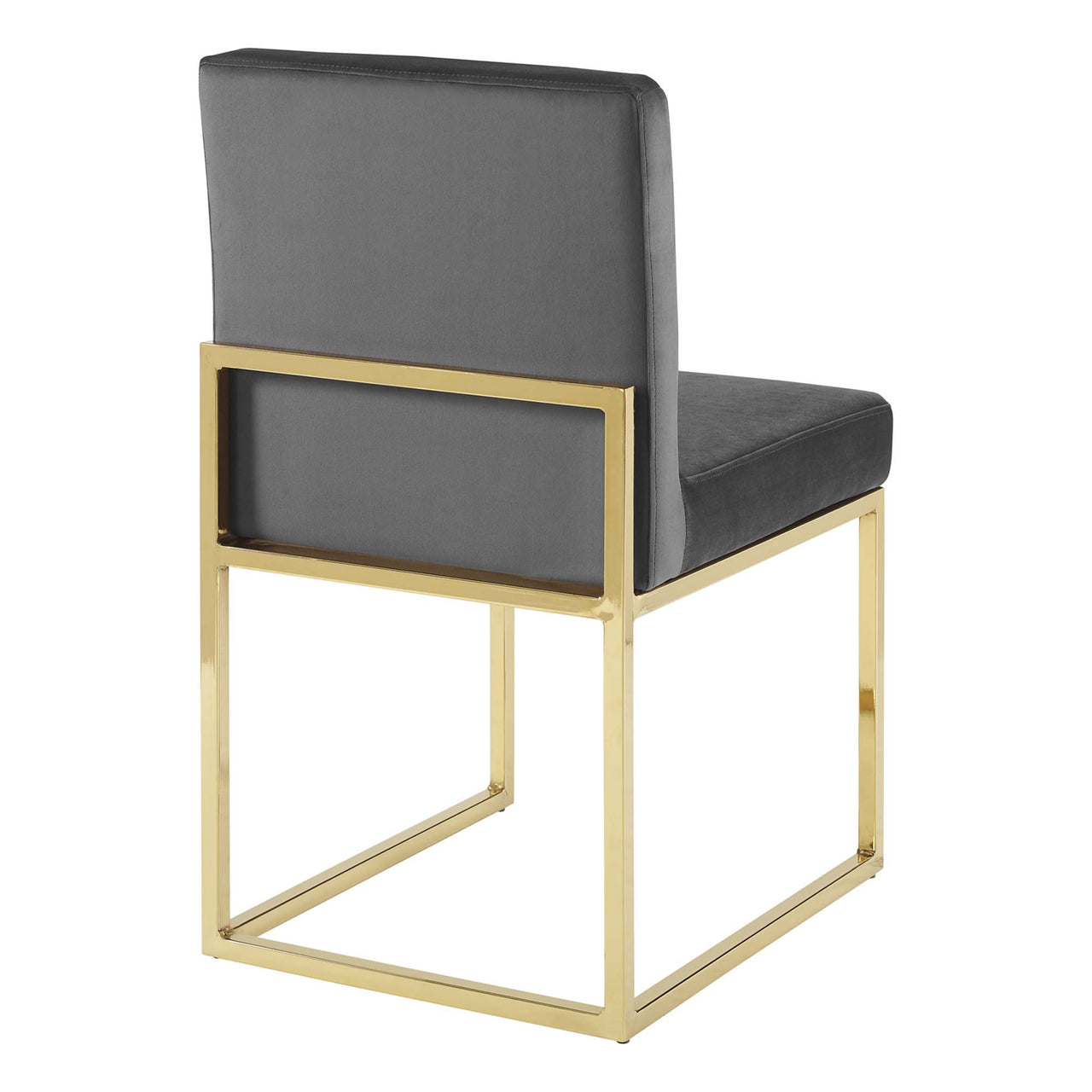 Empress Velvet Side Chair, Gold & Charcoal