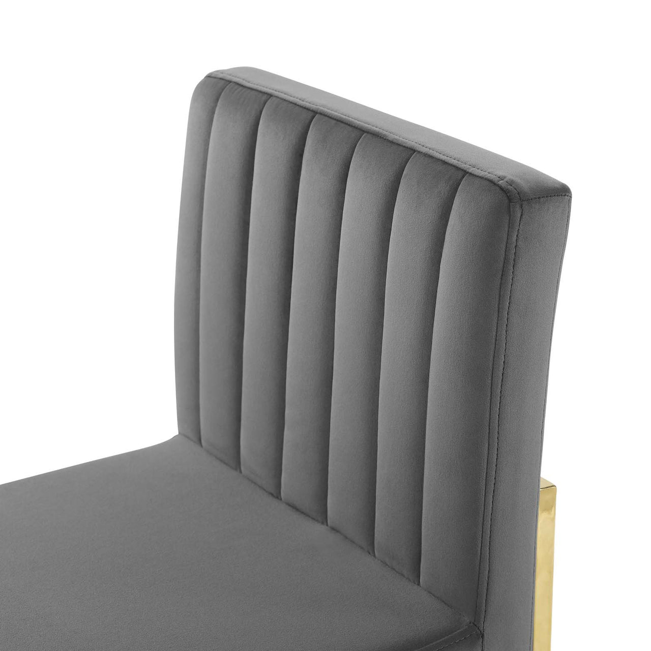 Empress Velvet Side Chair, Gold & Charcoal