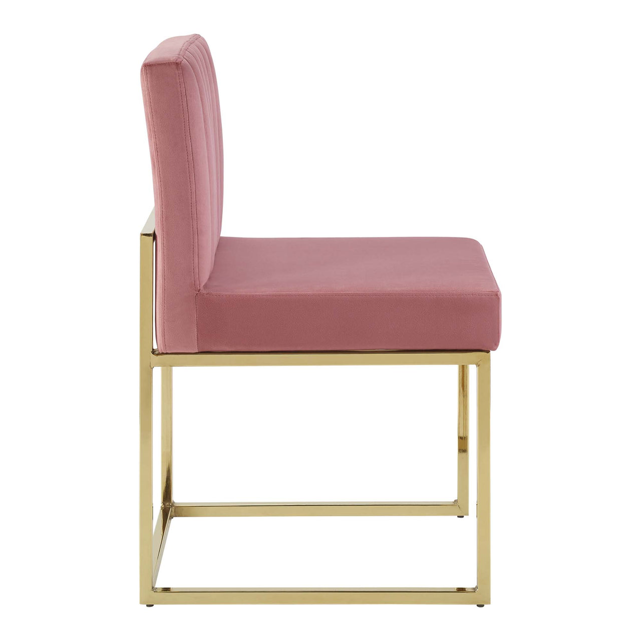 Empress Velvet Side Chair, Gold & Dusty Rose