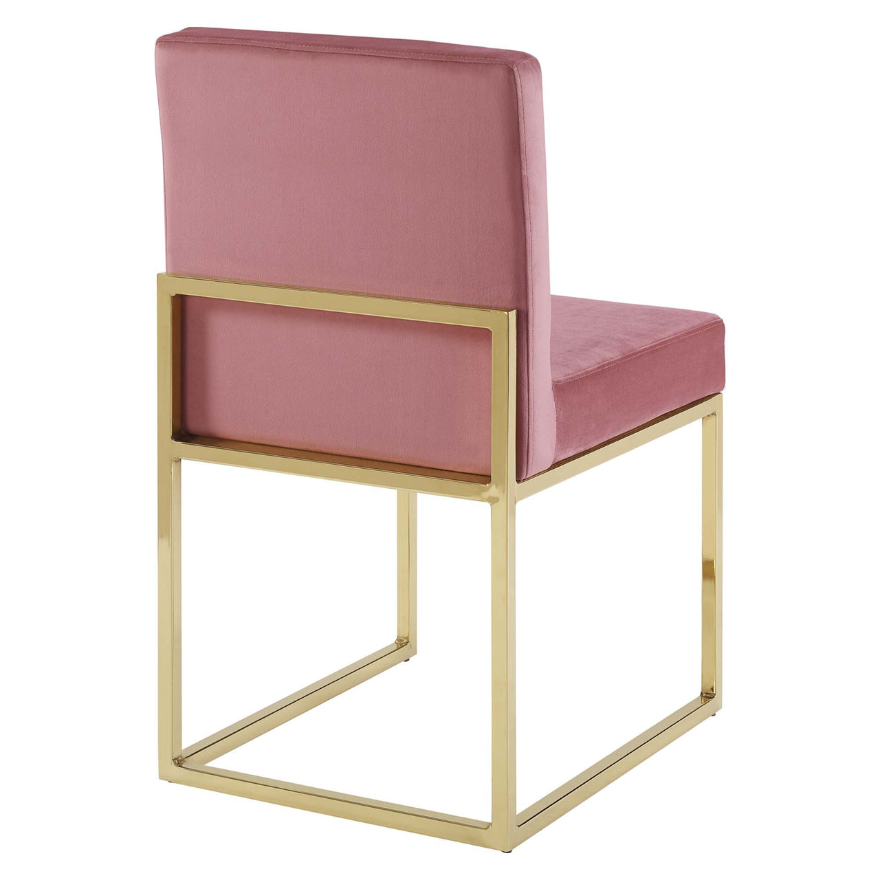 Empress Velvet Side Chair, Gold & Dusty Rose