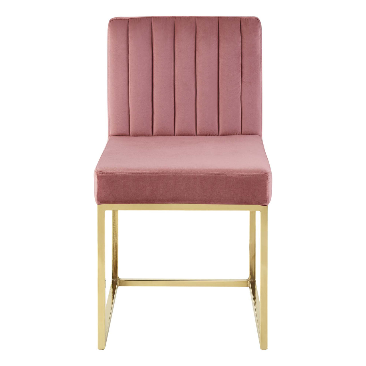 Empress Velvet Side Chair, Gold & Dusty Rose