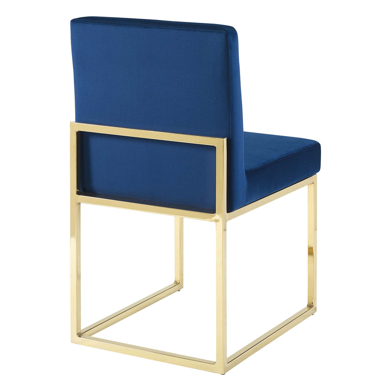 Empress Velvet Side Chair, Gold & Navy