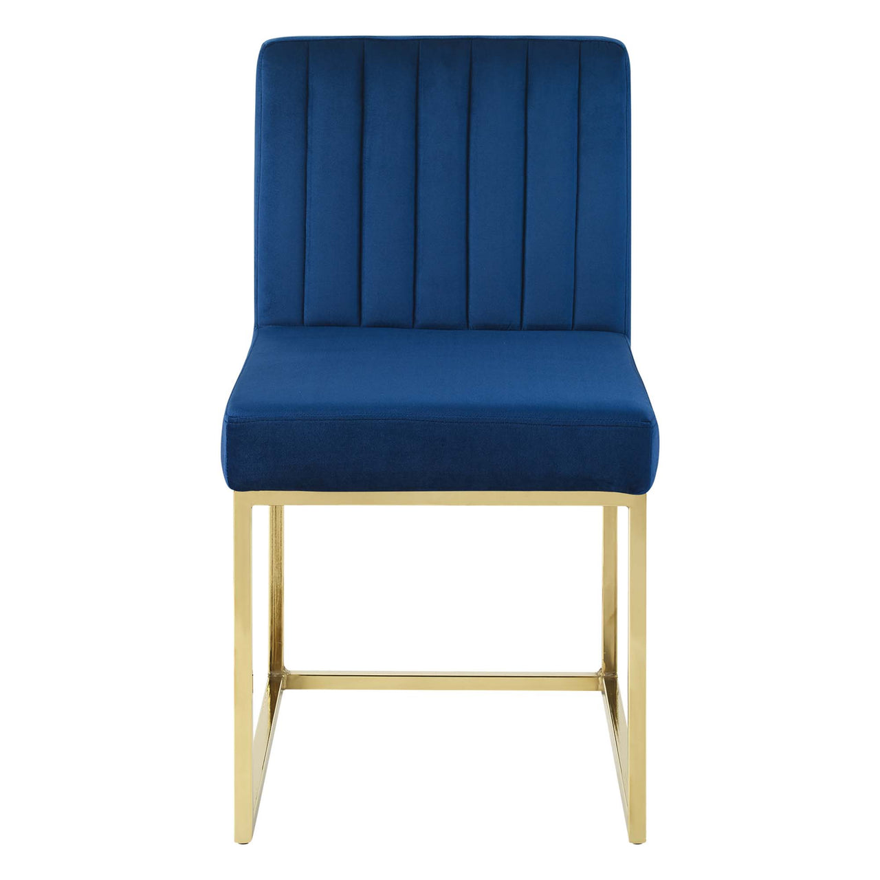 Empress Velvet Side Chair, Gold & Navy