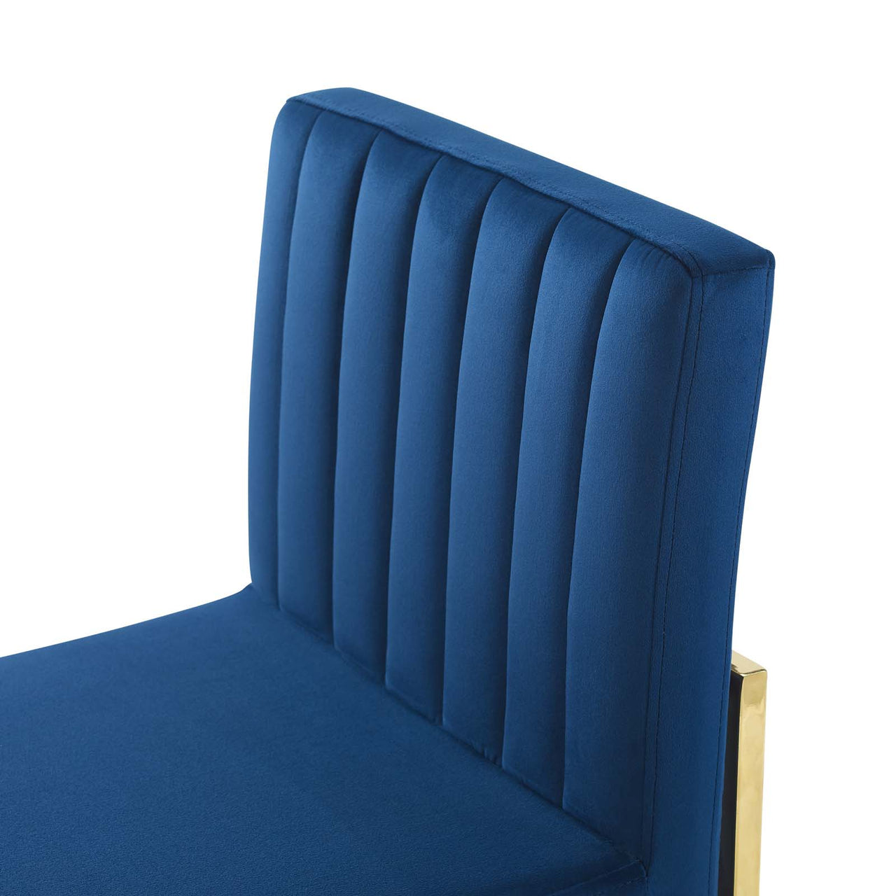 Empress Velvet Side Chair, Gold & Navy
