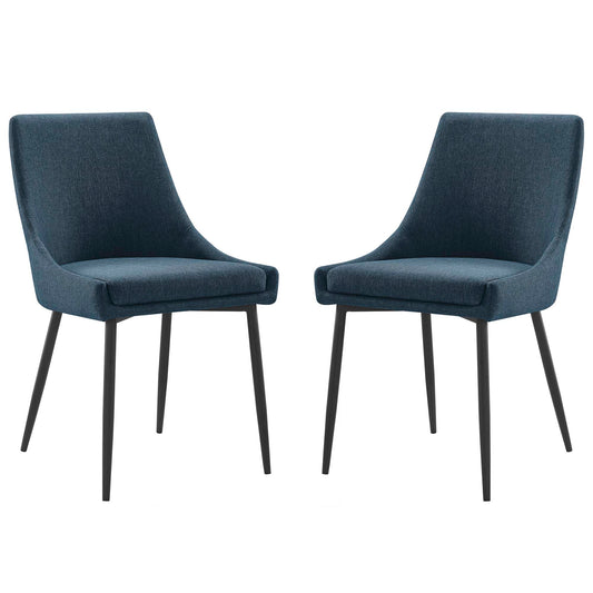 Viremont Fabric Dining Chair Set of 2, Black & Azure